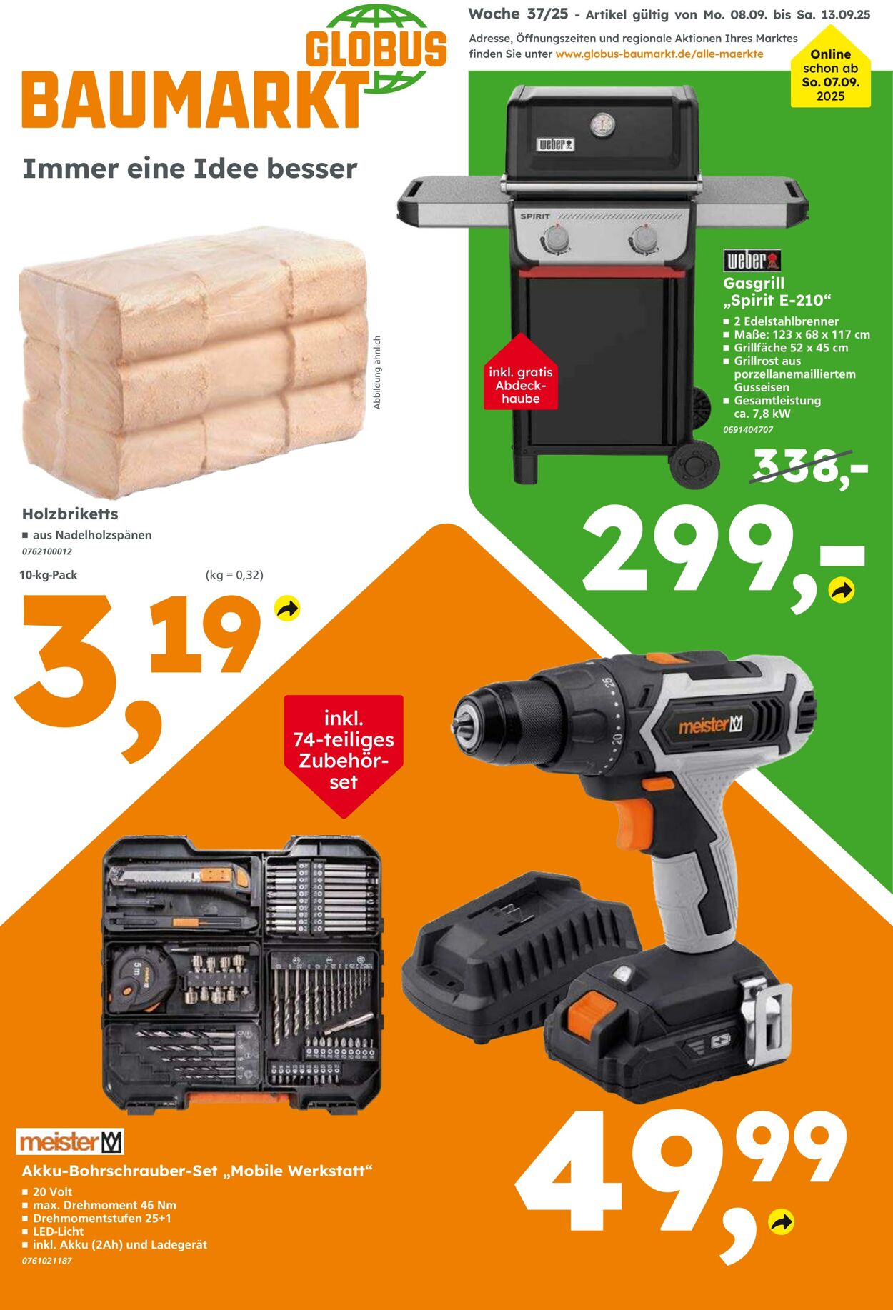 Prospekt Globus Baumarkt 07.09.2025 - 13.09.2025