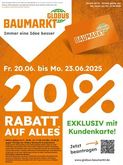 Prospekt Globus Baumarkt 15.06.2025 - 23.06.2025