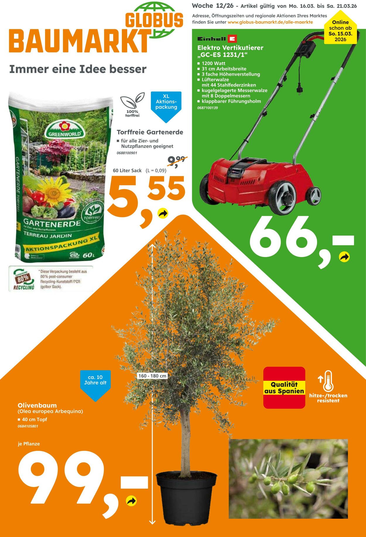 Prospekt Globus Baumarkt 15.03.2026 - 21.03.2026