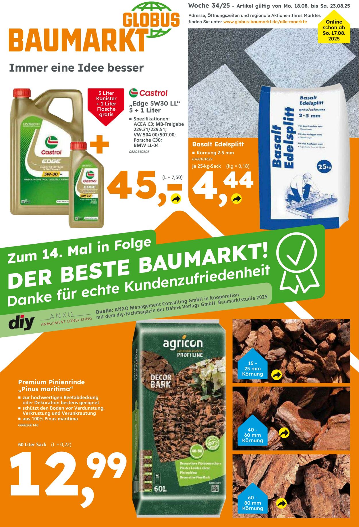 Prospekt Globus Baumarkt 17.08.2025 - 23.08.2025