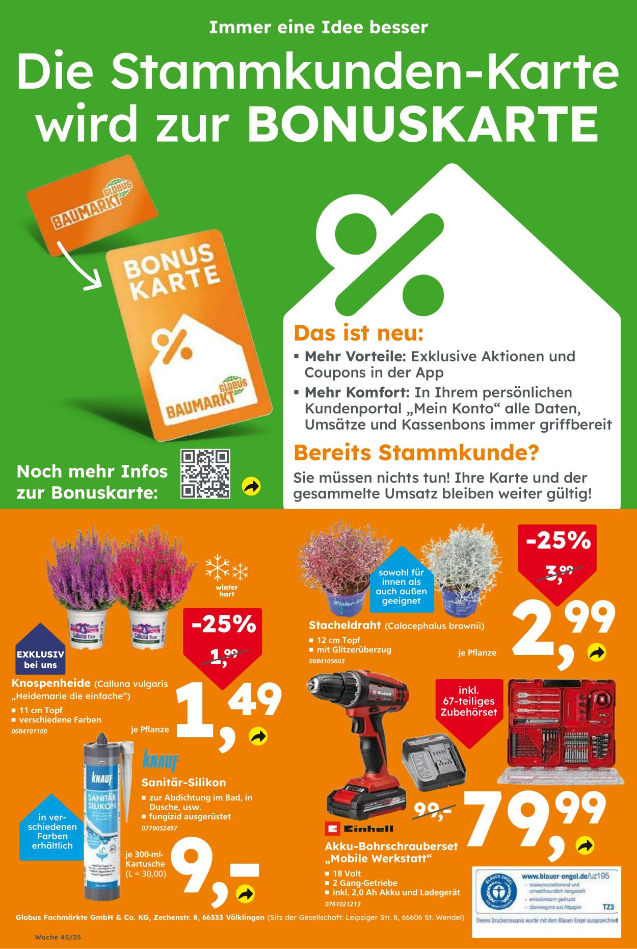 Prospekt Globus Baumarkt 02.11.2025 - 08.11.2025