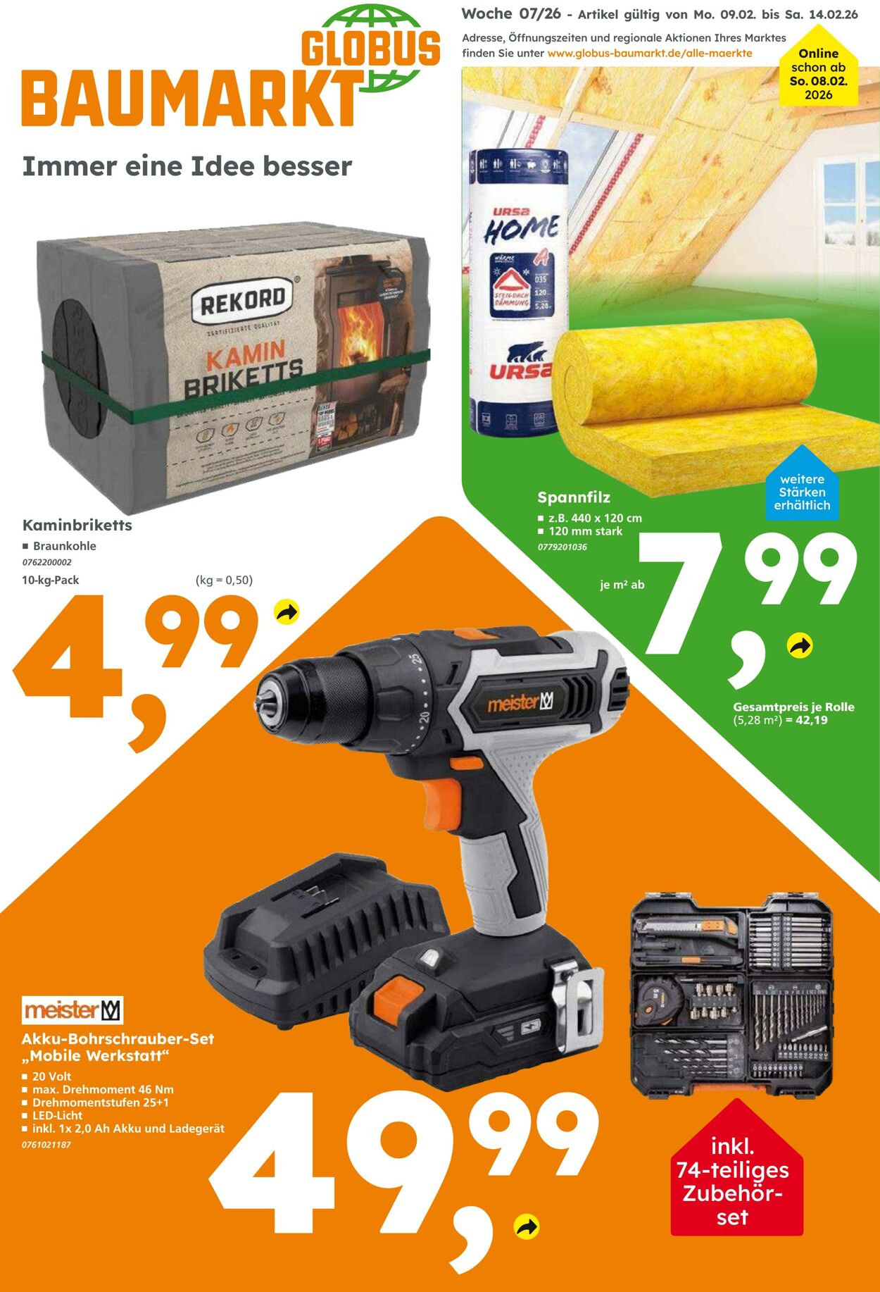 Prospekt Globus Baumarkt 08.02.2026 - 14.02.2026
