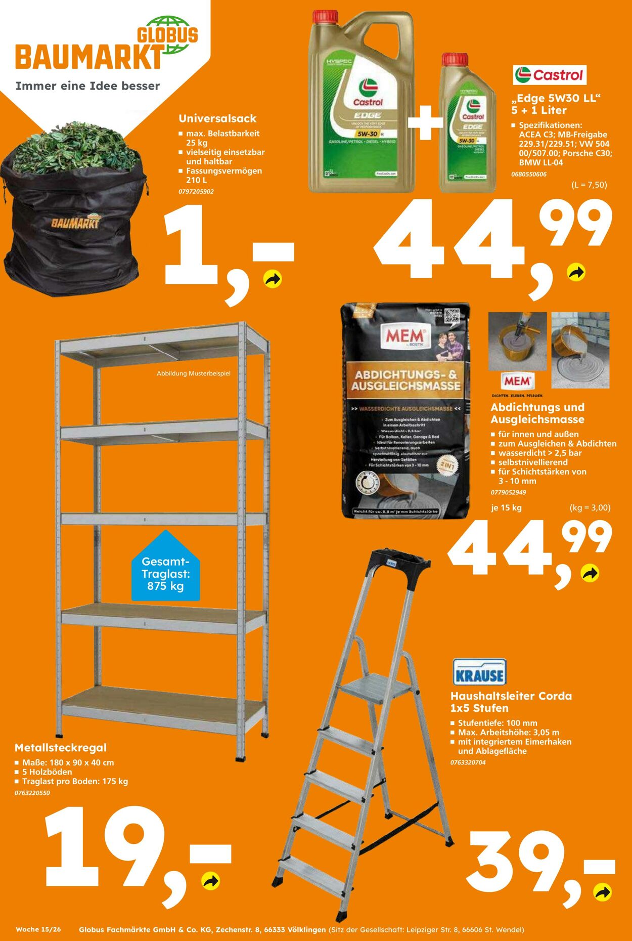 Prospekt Globus Baumarkt 05.04.2026 - 11.04.2026