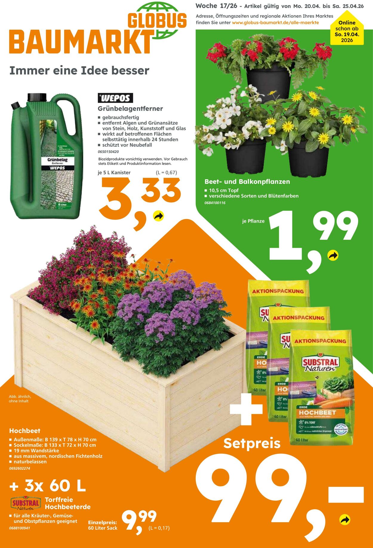 Prospekt Globus Baumarkt 19.04.2026 - 25.04.2026