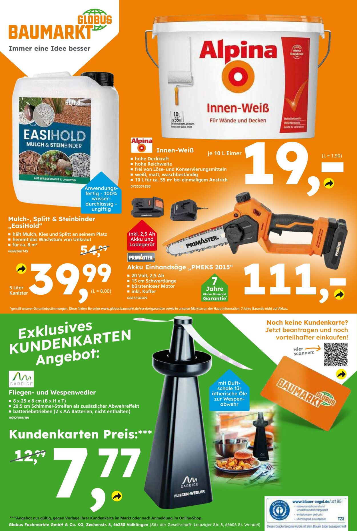 Prospekt Globus Baumarkt 03.08.2025 - 09.08.2025