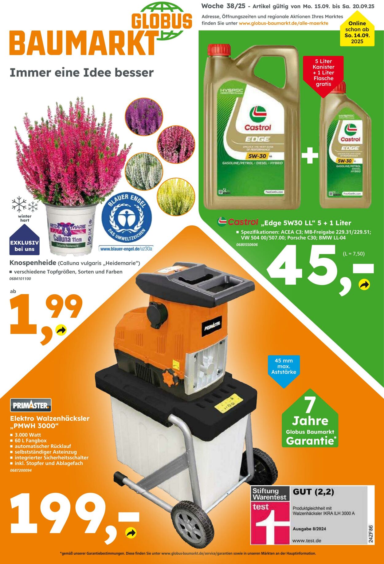 Prospekt Globus Baumarkt 14.09.2025 - 20.09.2025
