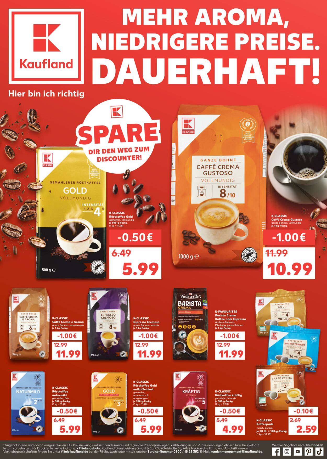 Prospekt Kaufland - Mehr Aroma, niedrigere Preise. 11 Mär, 2026 - 18 Mär, 2026