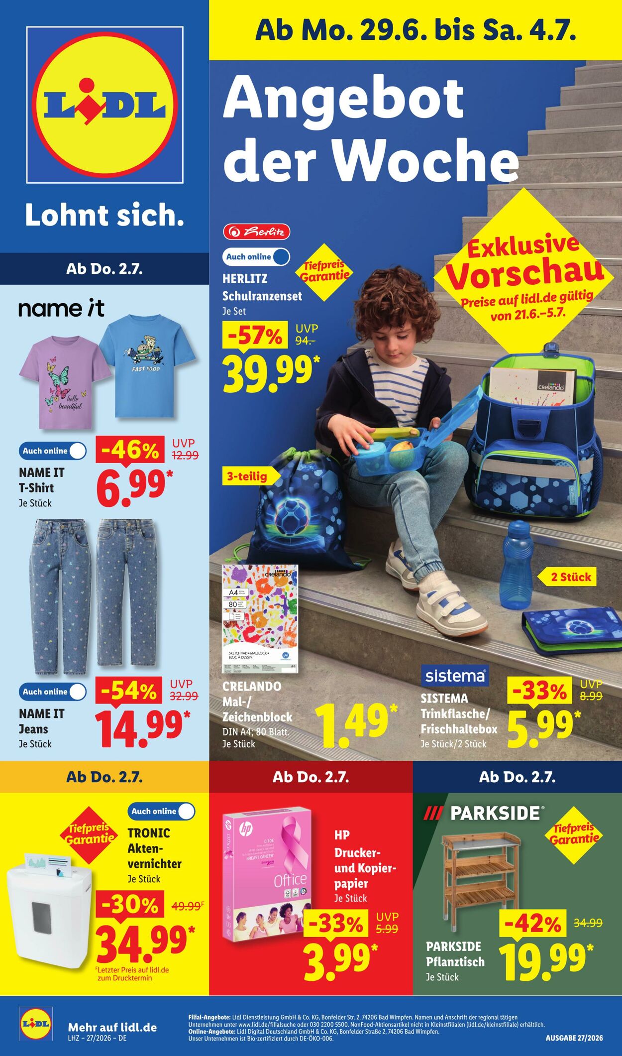 Prospekt Lidl - Aktionsprospekt 29 Jun, 2026 - 4 Jul, 2026