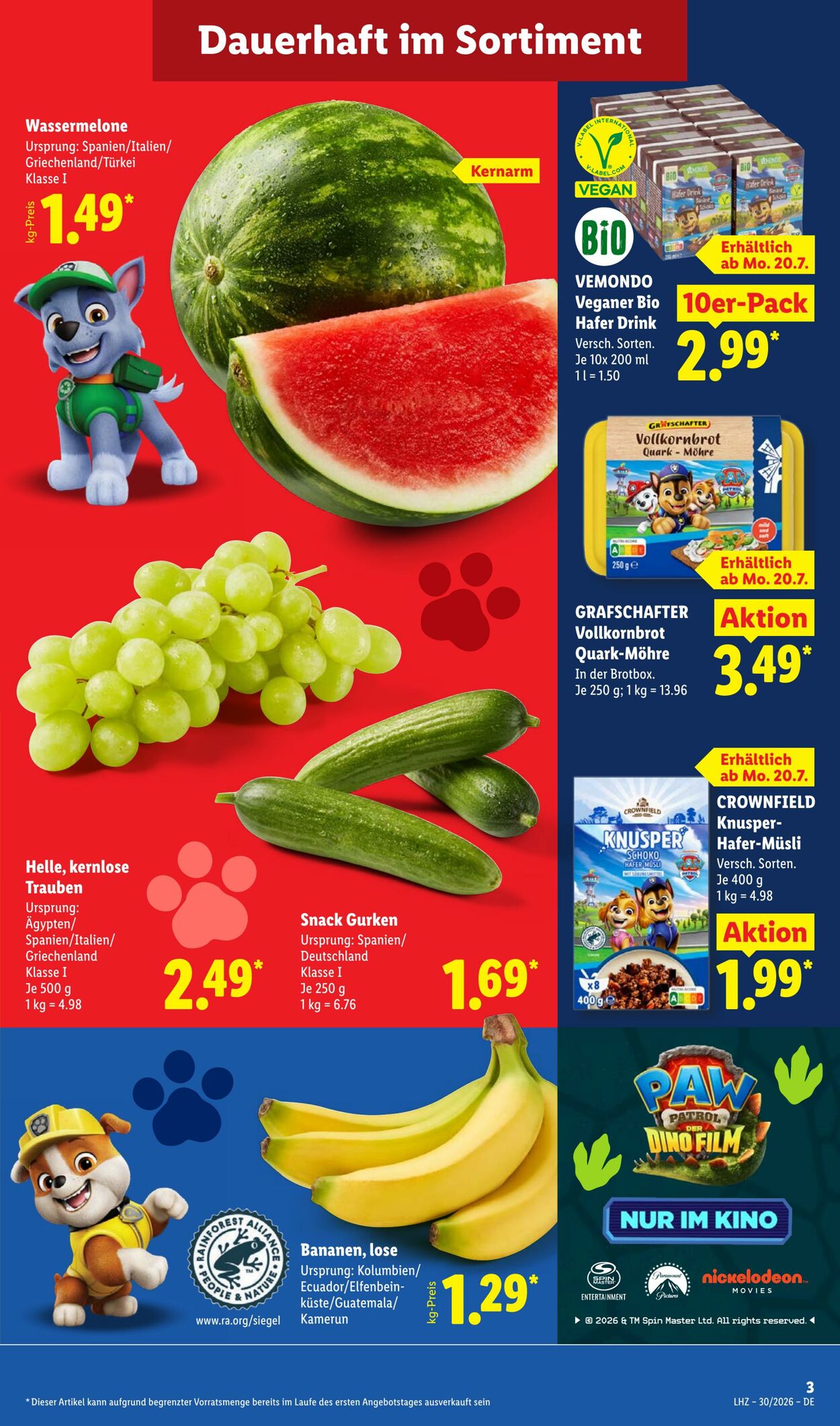 Prospekt Lidl 20.07.2026 - 25.07.2026