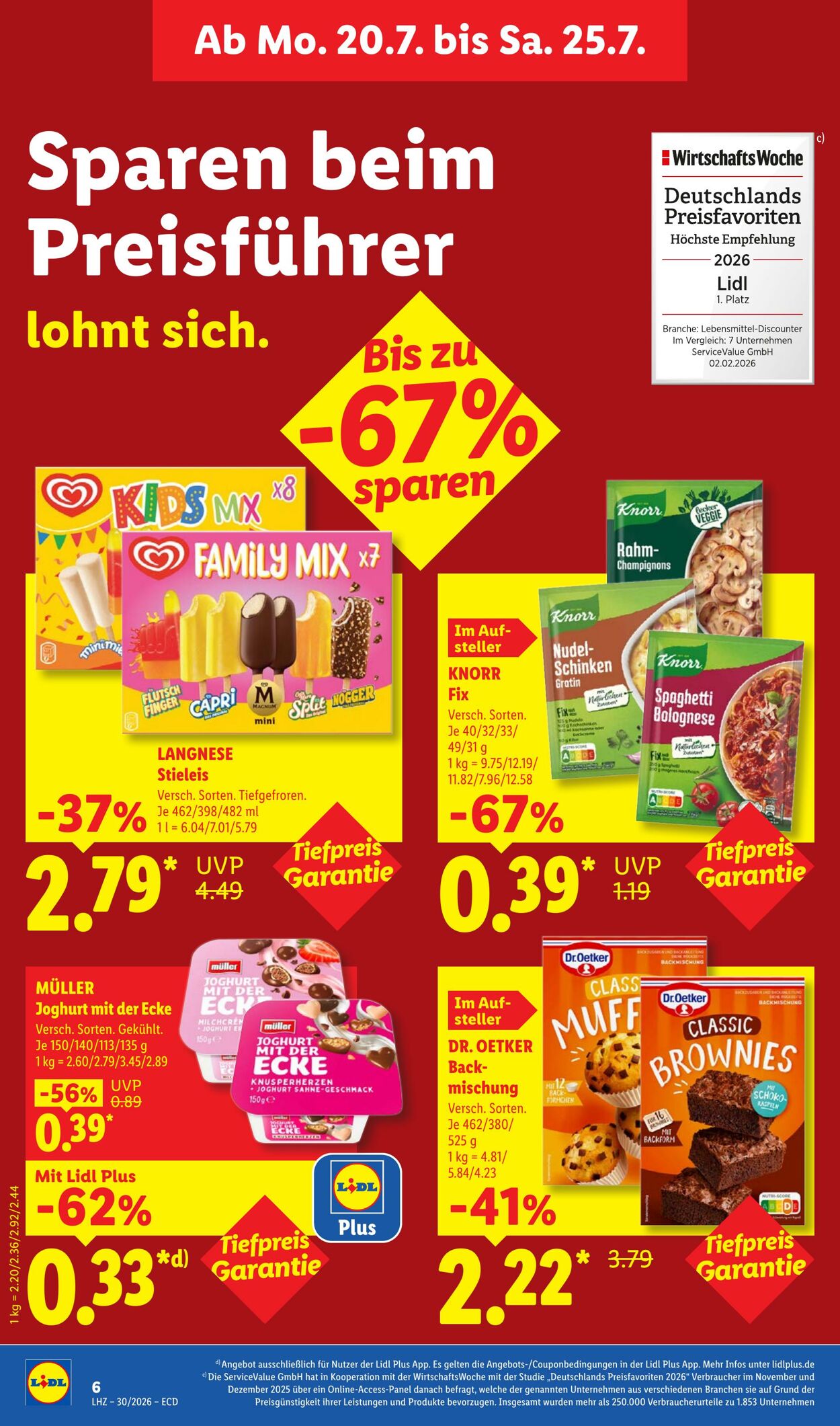 Prospekt Lidl 20.07.2026 - 25.07.2026