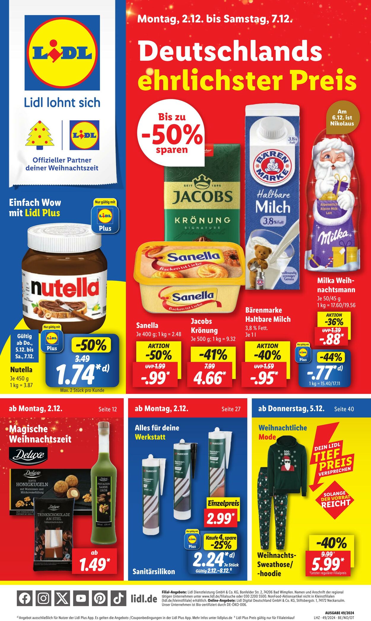 Prospekt Lidl 02.12.2024 - 07.12.2024