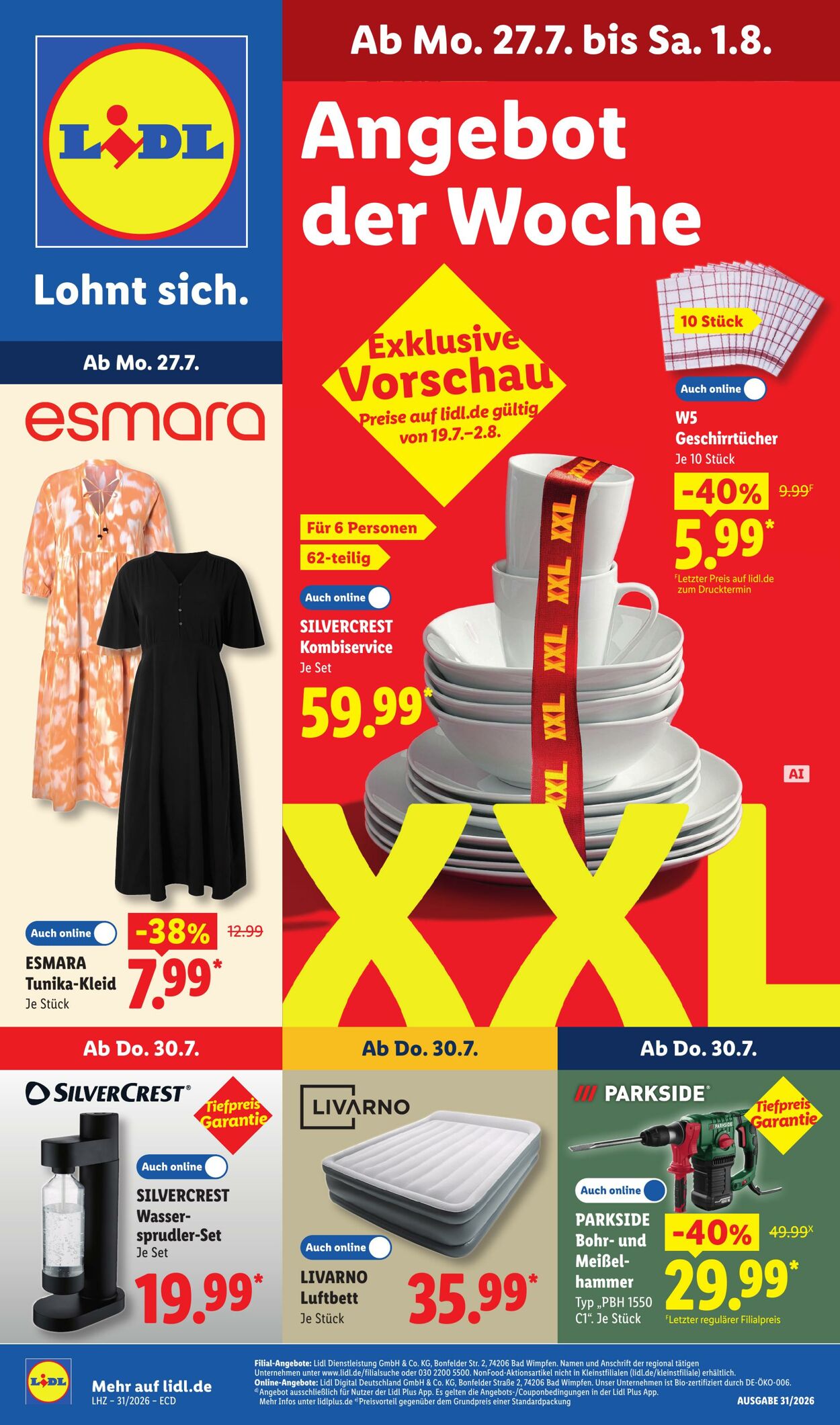 Prospekt Lidl - Aktionsprospekt 27 Jul, 2026 - 1 Aug, 2026