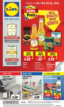 Prospekt Lidl 16.08.2022 - 20.08.2022