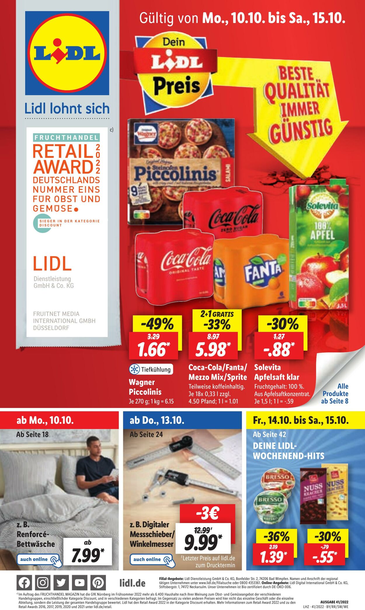 Prospekt Lidl 10.10.2022 - 15.10.2022