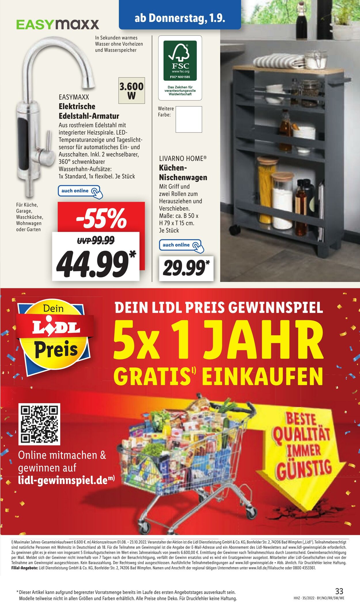 Prospekt Lidl 29.08.2022 - 03.09.2022