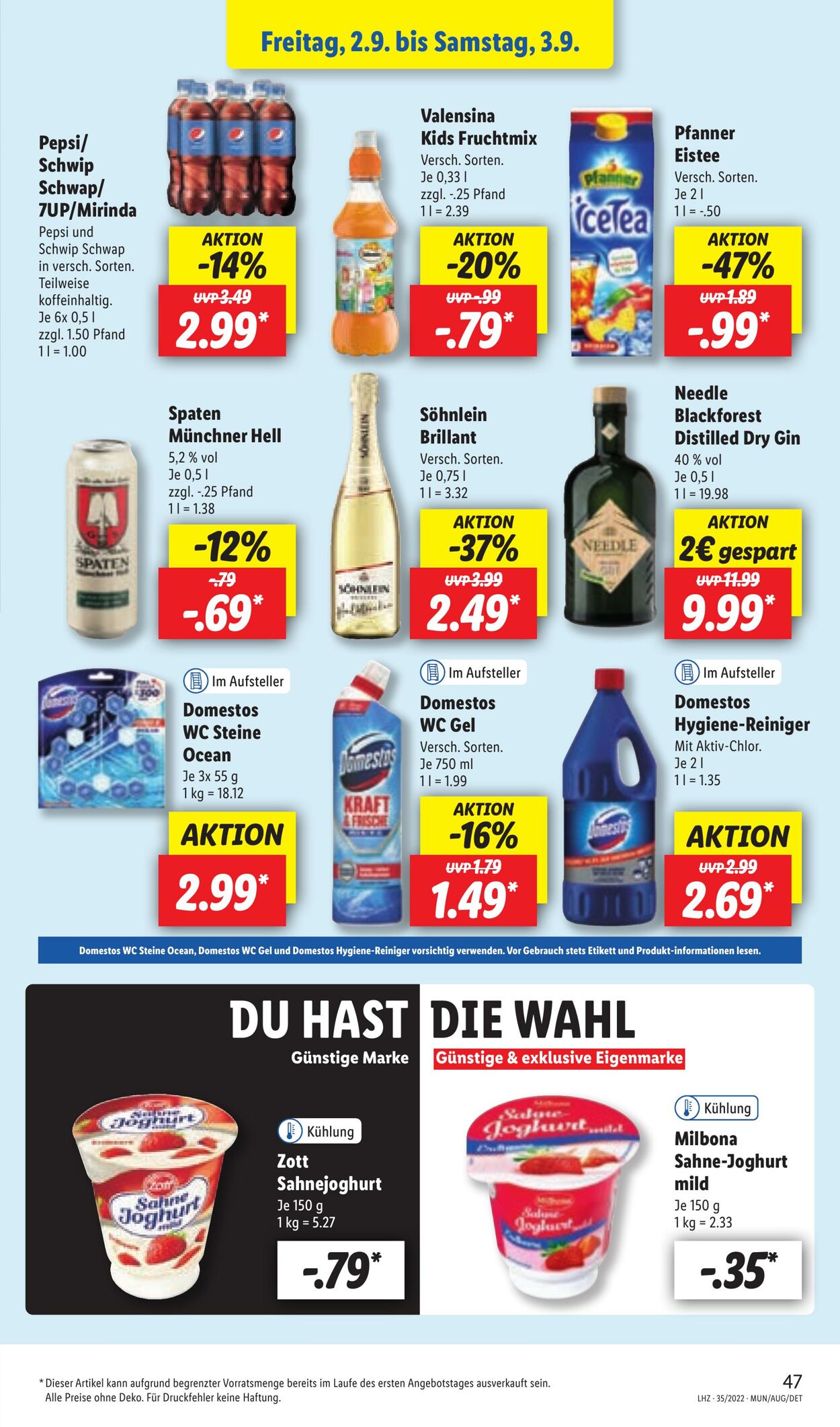 Prospekt Lidl 29.08.2022 - 03.09.2022