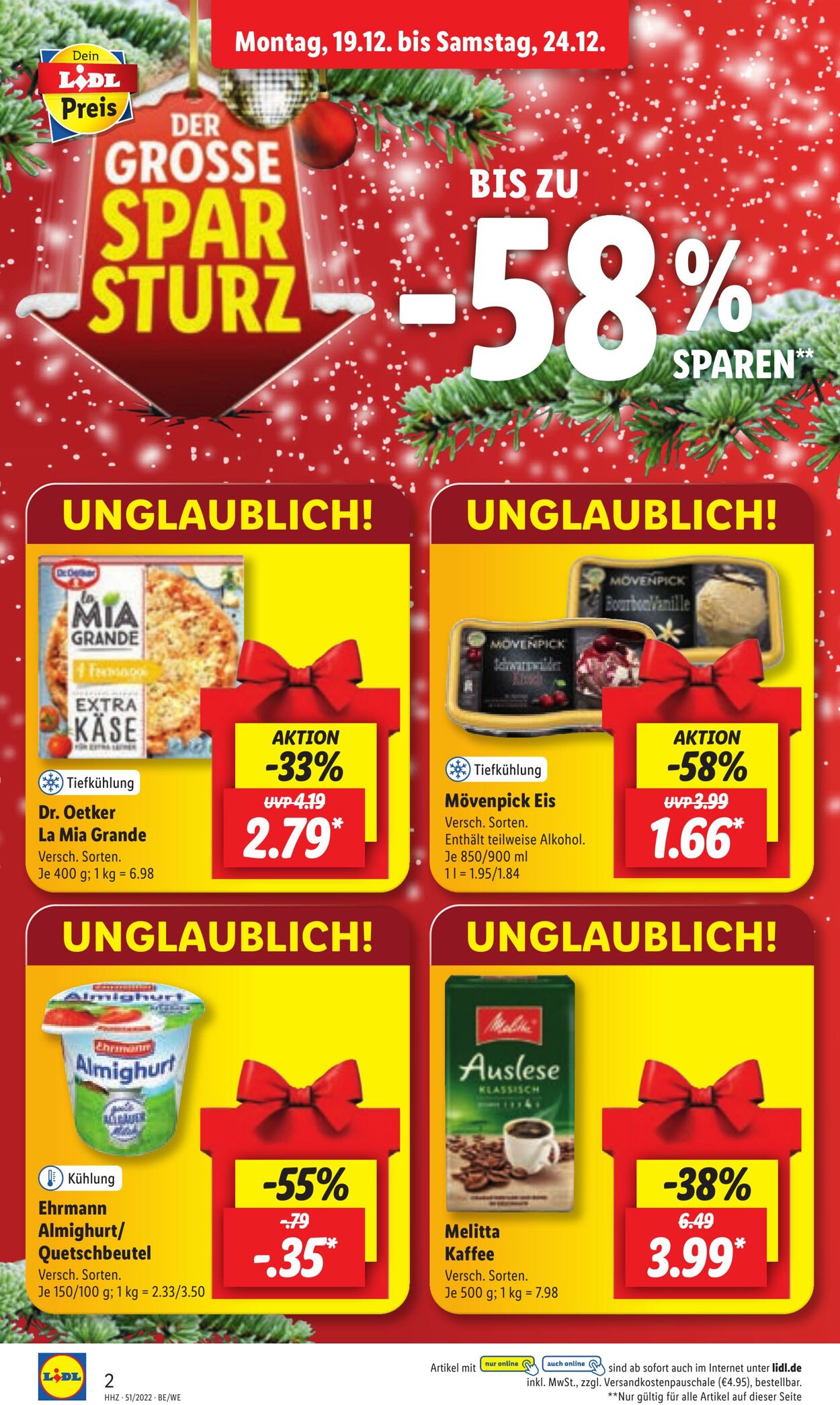 Prospekt Lidl 19.12.2022 - 24.12.2022