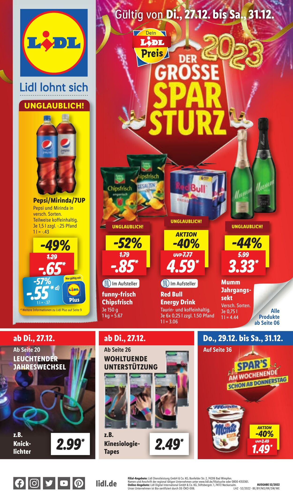 Prospekt Lidl 27.12.2022 - 31.12.2022