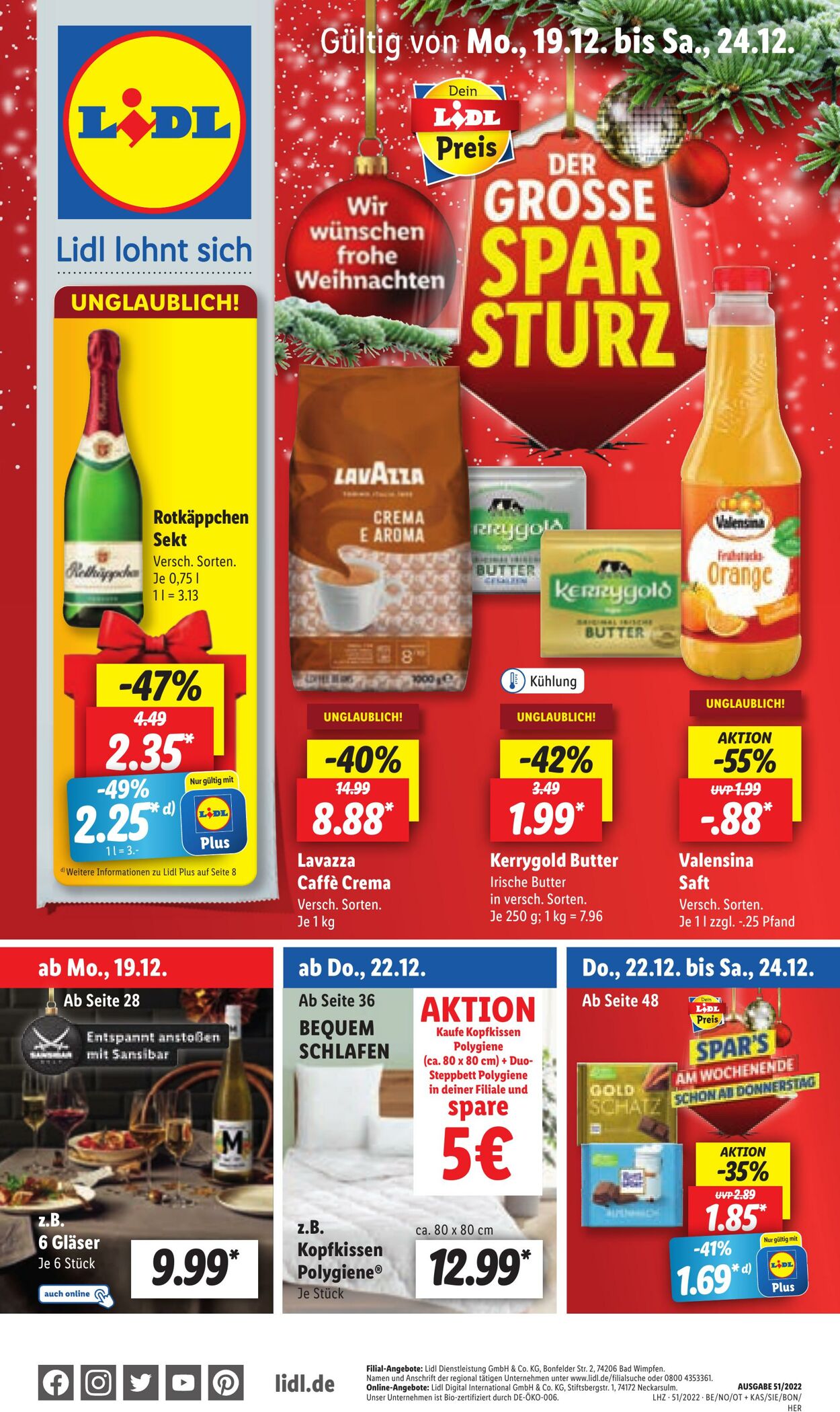 Prospekt Lidl 19.12.2022 - 24.12.2022