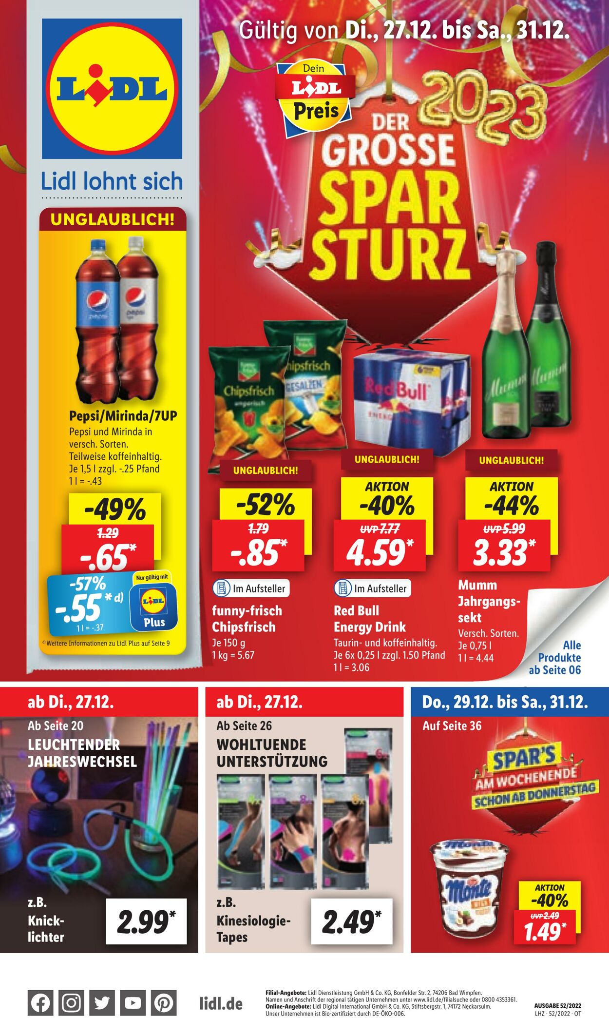 Prospekt Lidl 27.12.2022 - 31.12.2022