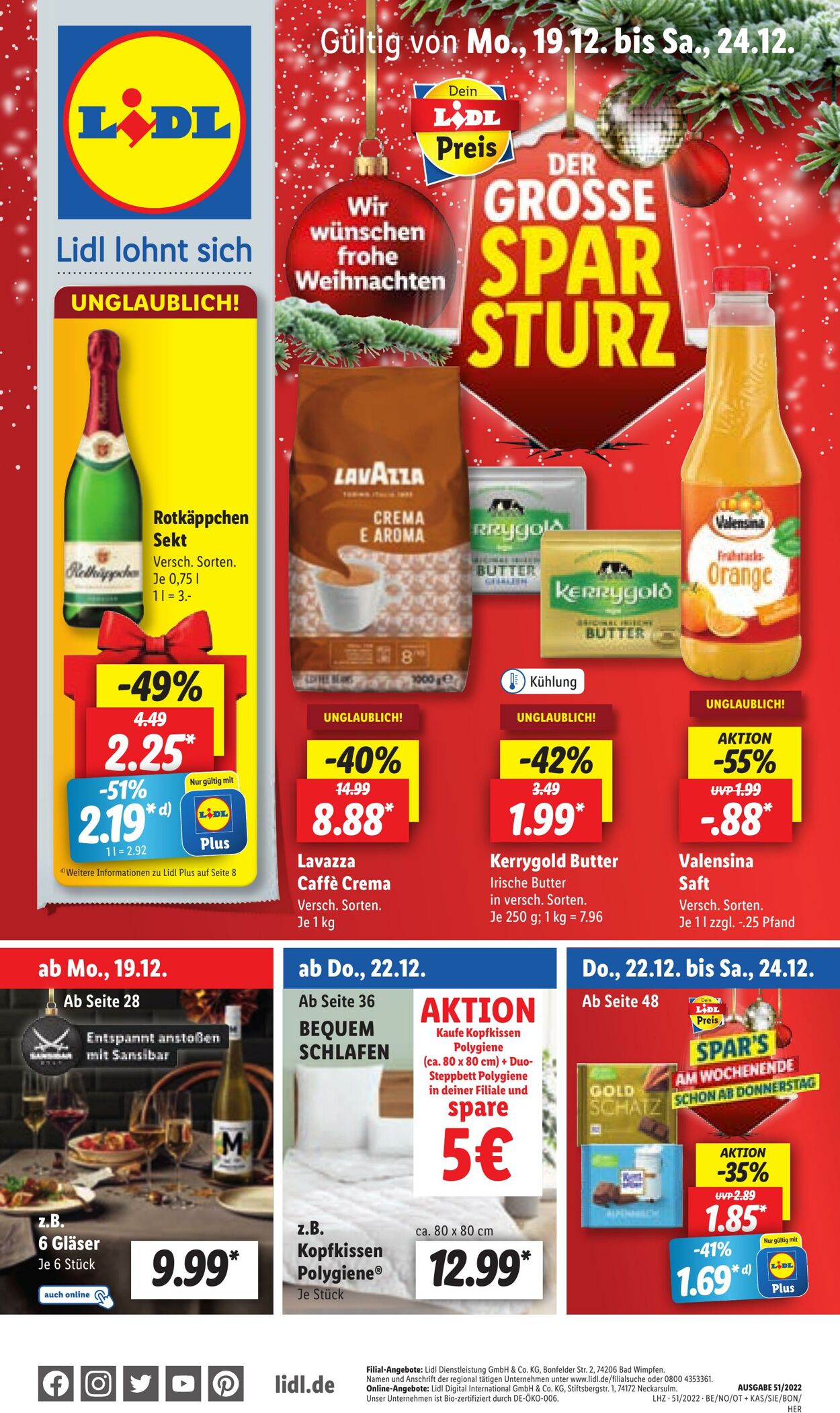 Prospekt Lidl 19.12.2022 - 24.12.2022