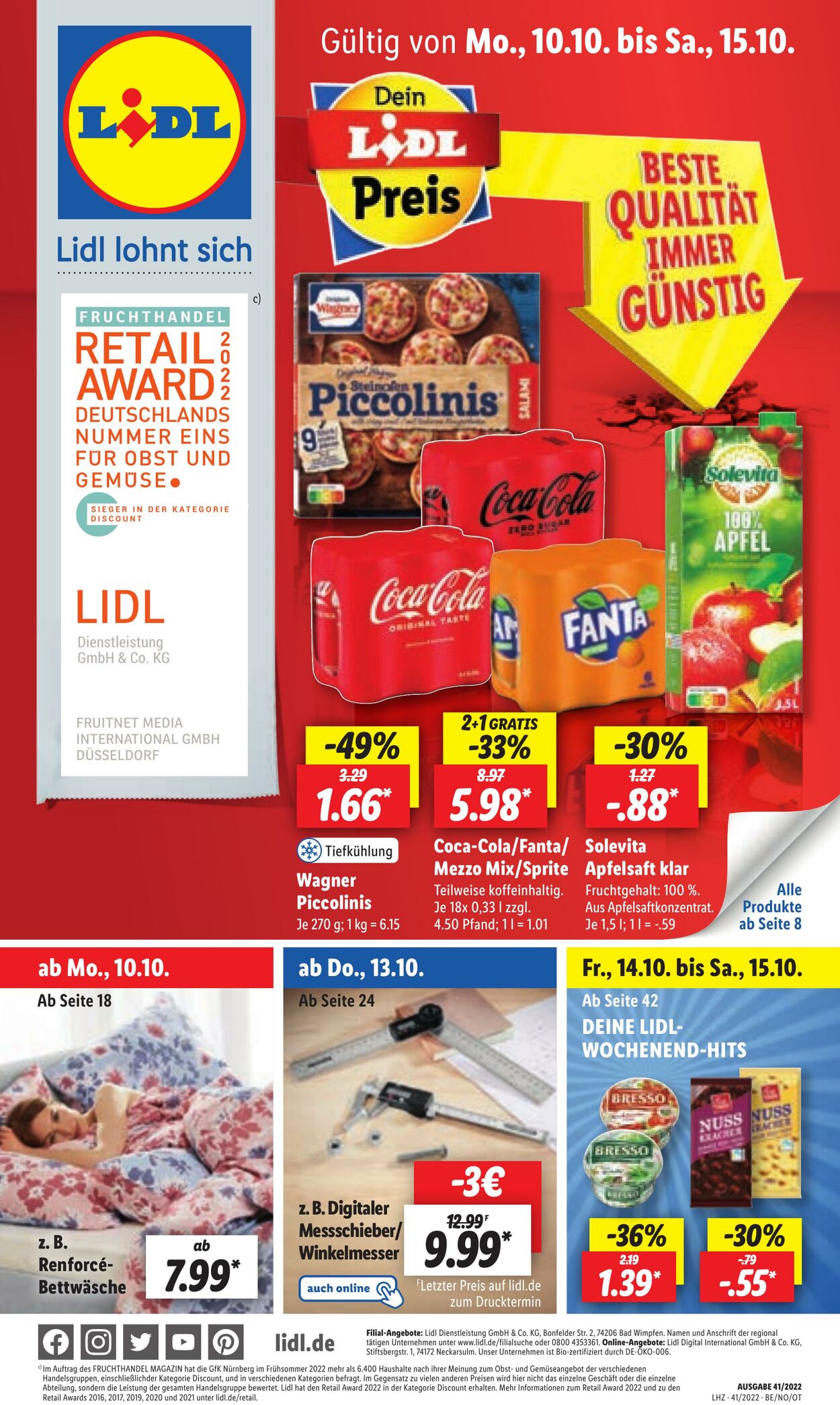 Prospekt Lidl 10.10.2022 - 15.10.2022