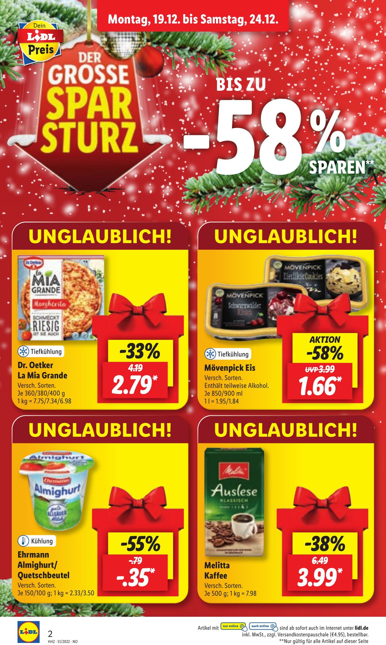 Prospekt Lidl 19.12.2022 - 24.12.2022