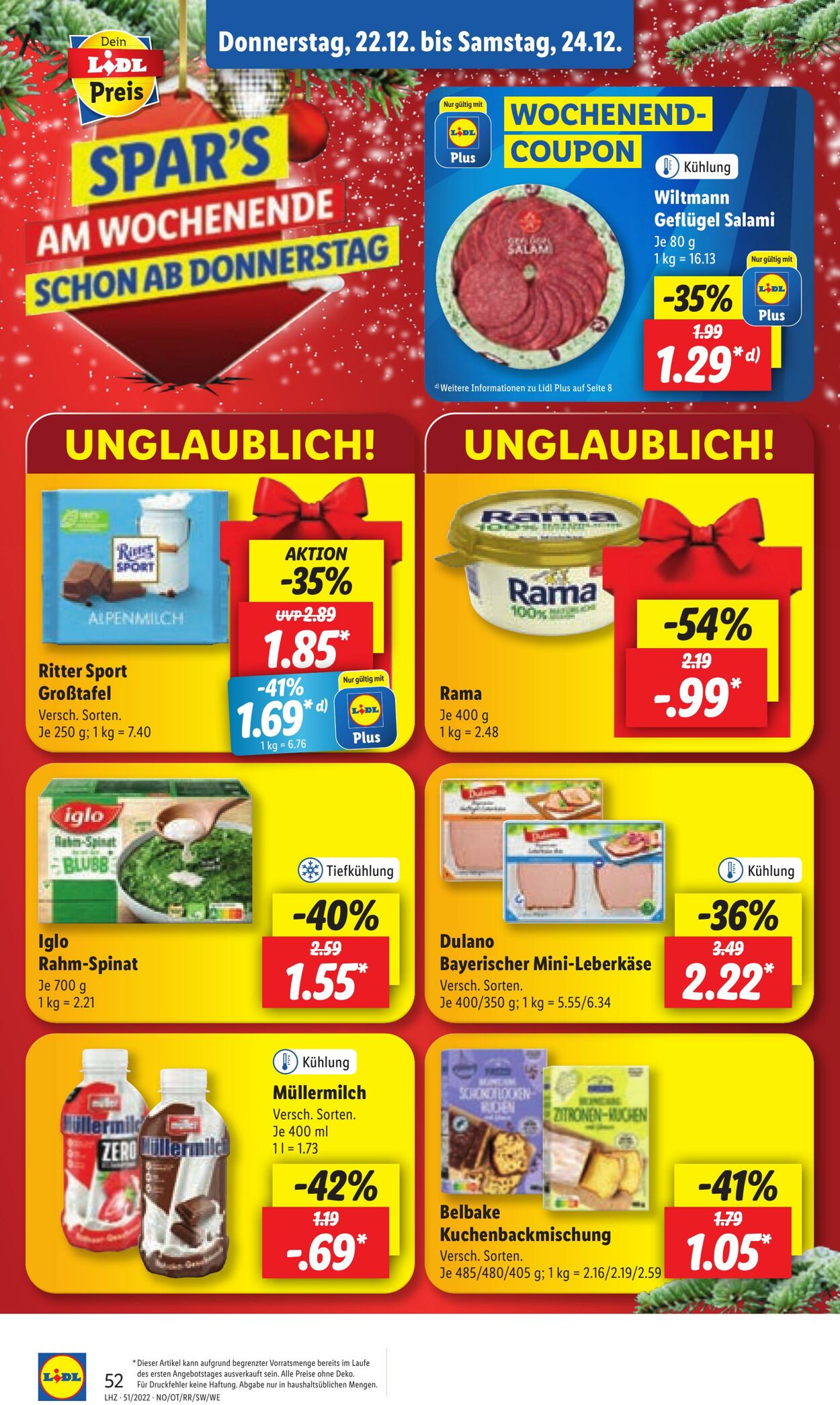 Prospekt Lidl 19.12.2022 - 24.12.2022