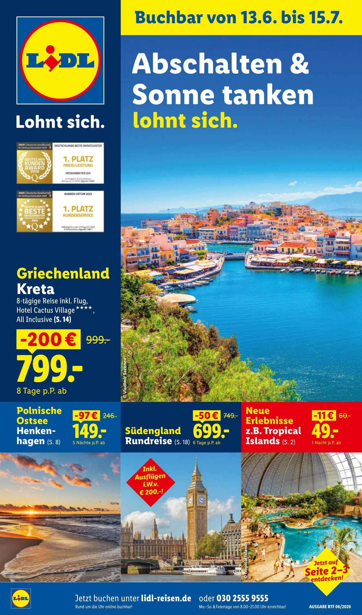 Prospekt Lidl - Juni/Juli Reise-Highlights 11 Jun, 2026 - 15 Jul, 2026
