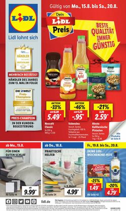 Prospekt Lidl 15.08.2022 - 20.08.2022