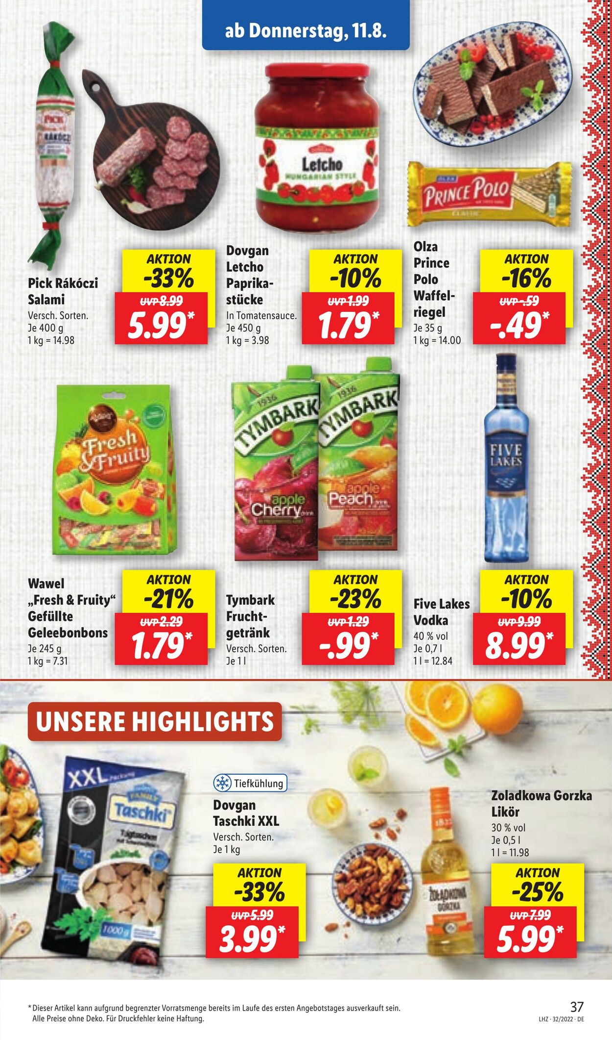 Prospekt Lidl 08.08.2022 - 13.08.2022