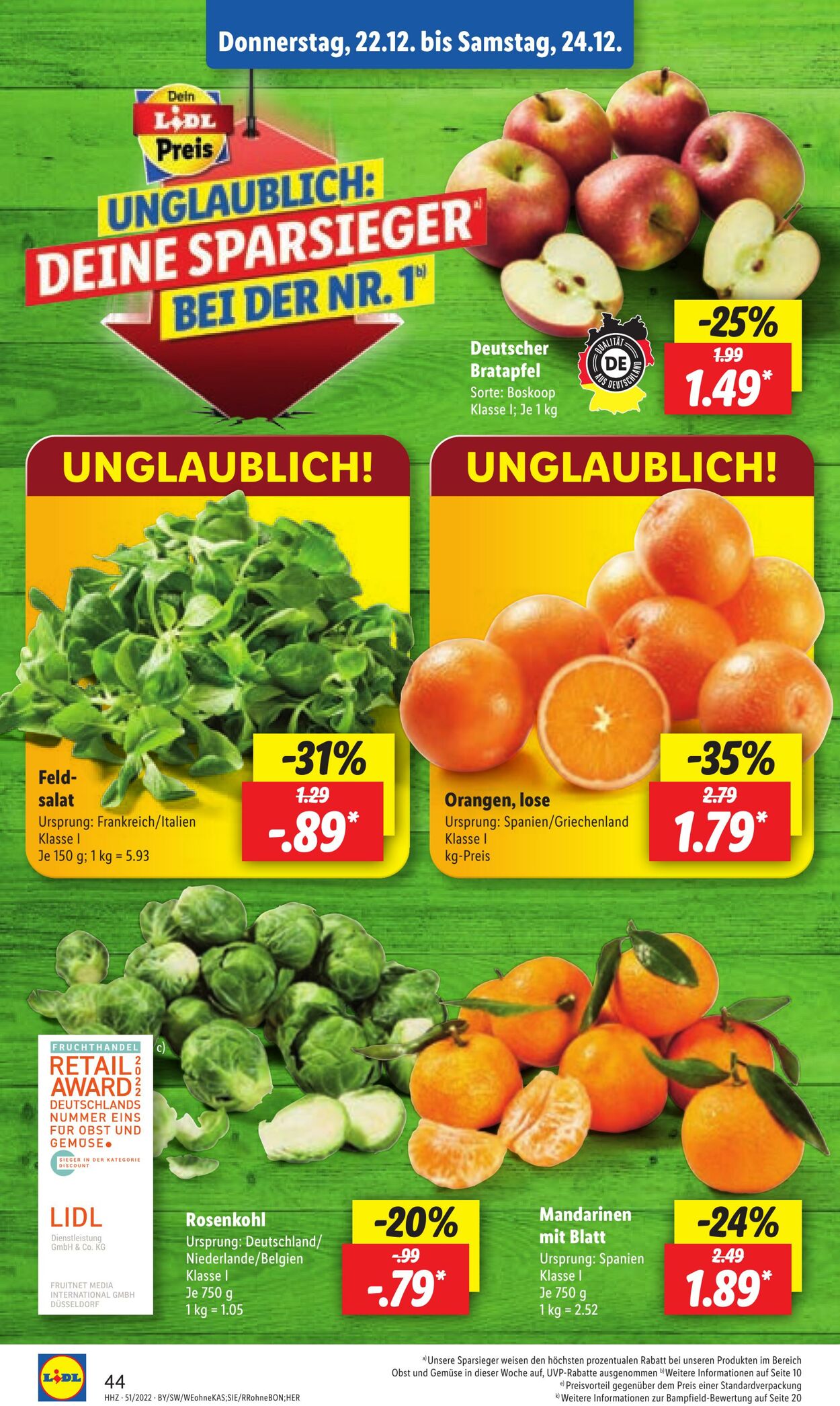 Prospekt Lidl 19.12.2022 - 24.12.2022