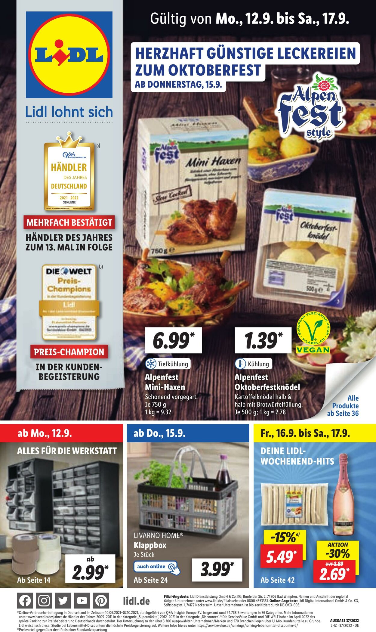 Prospekt Lidl 12.09.2022 - 17.09.2022