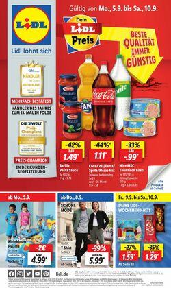 Prospekt Lidl 05.09.2022 - 10.09.2022