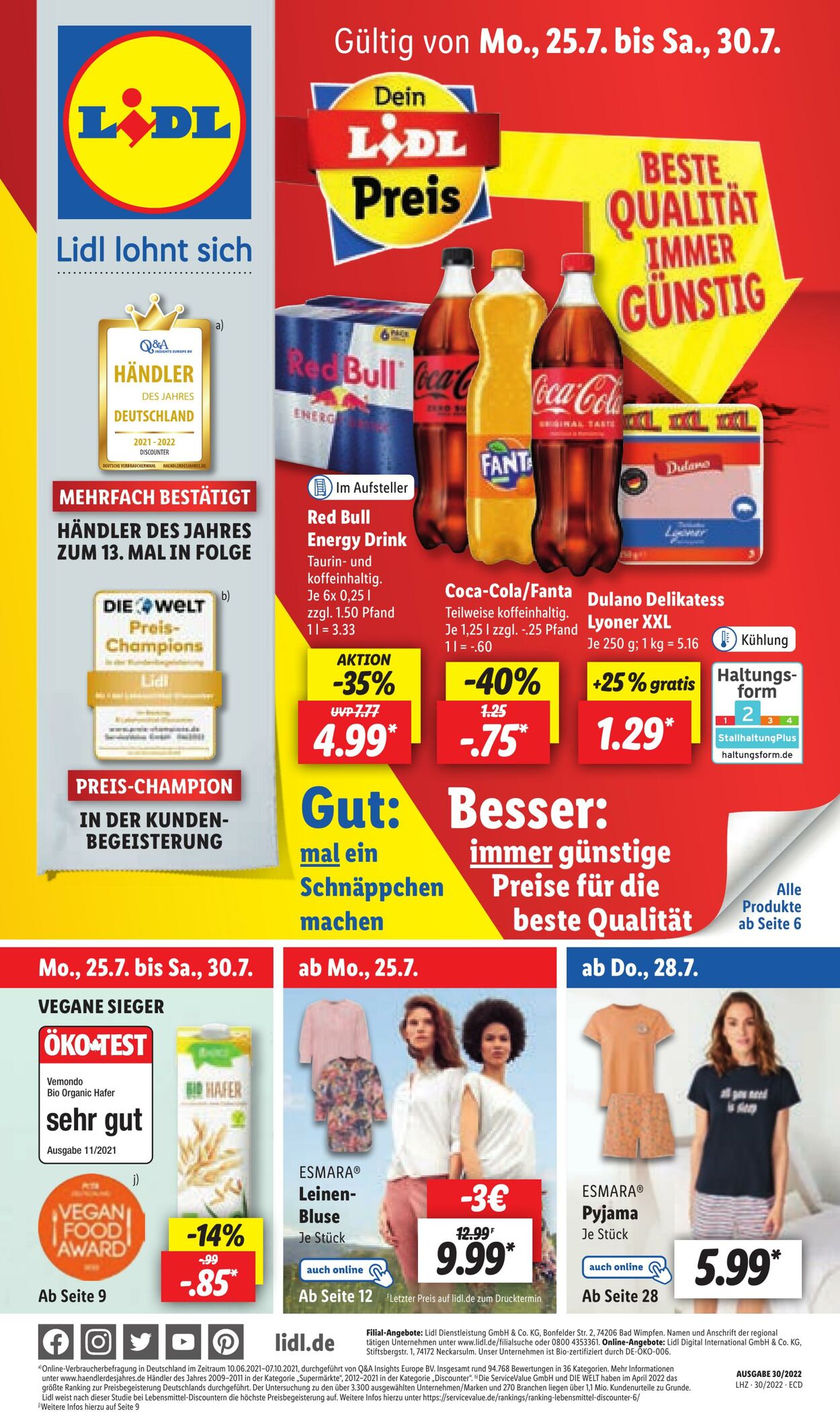 Prospekt Lidl 25.07.2022 - 30.07.2022