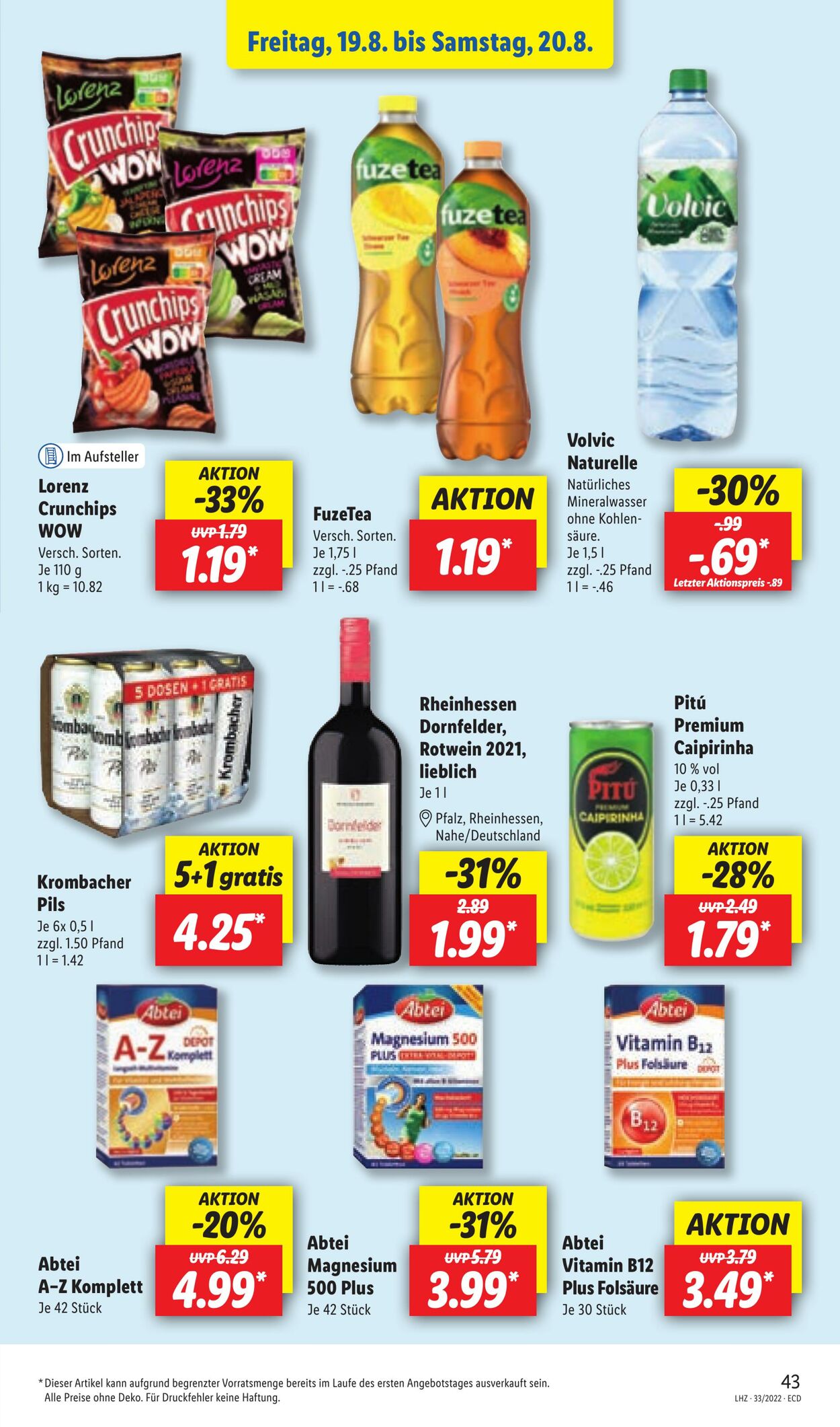 Prospekt Lidl 15.08.2022 - 20.08.2022