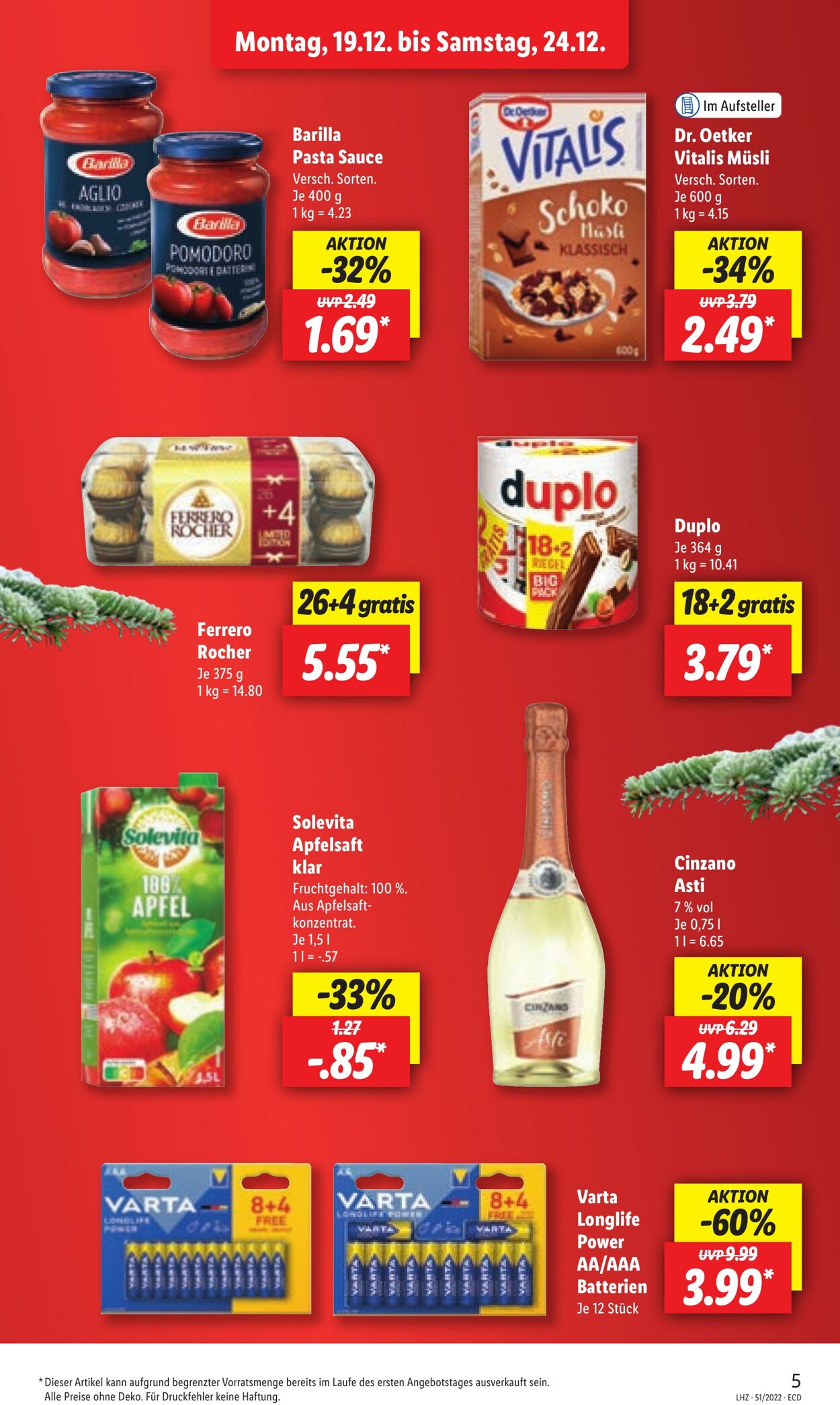 Prospekt Lidl 19.12.2022 - 24.12.2022