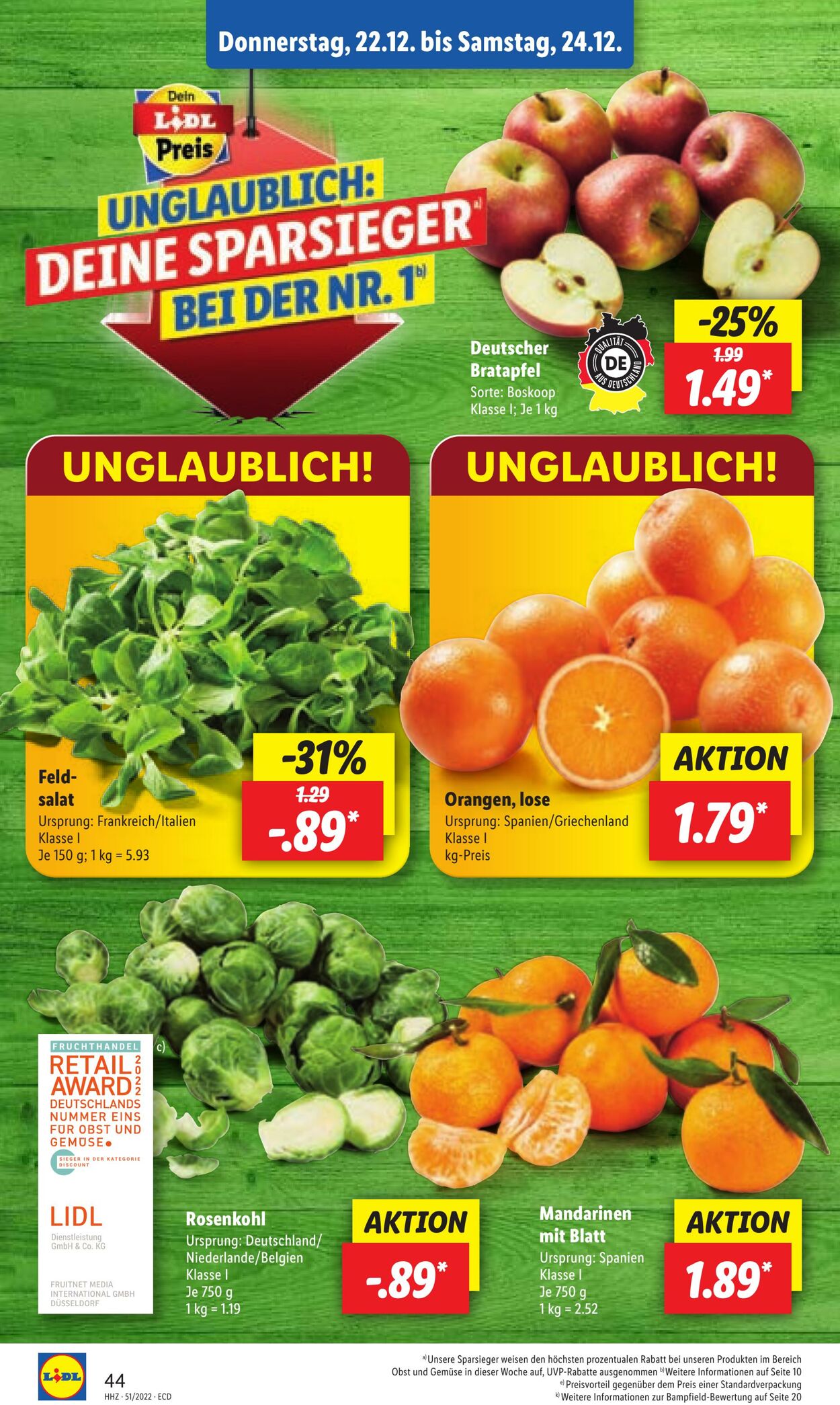 Prospekt Lidl 19.12.2022 - 24.12.2022