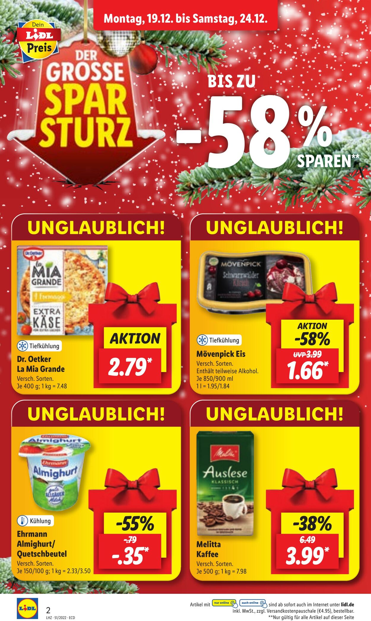 Prospekt Lidl 19.12.2022 - 24.12.2022