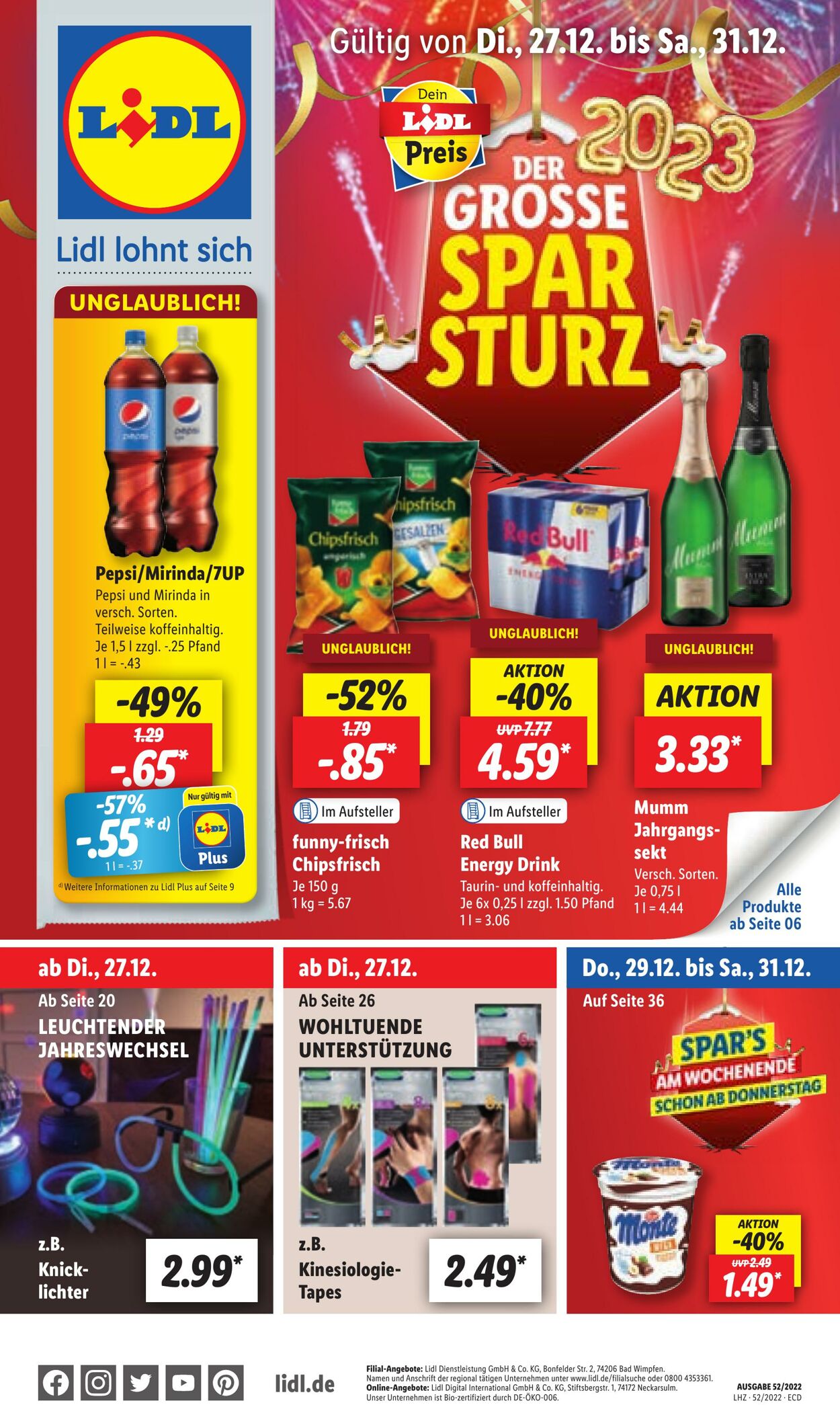 Prospekt Lidl 27.12.2022 - 31.12.2022