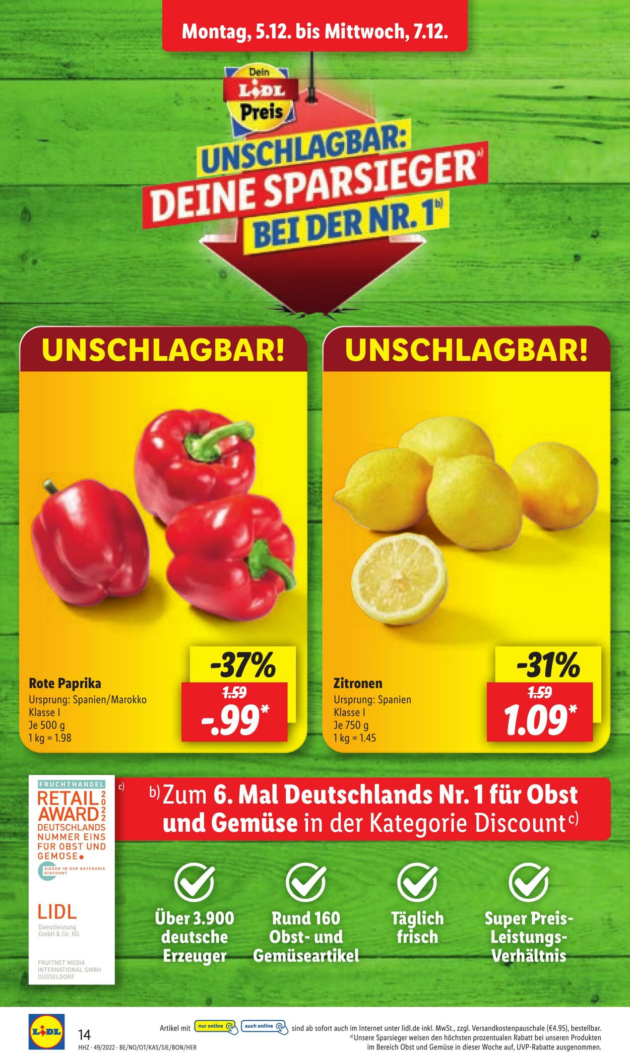 Prospekt Lidl 05.12.2022 - 10.12.2022