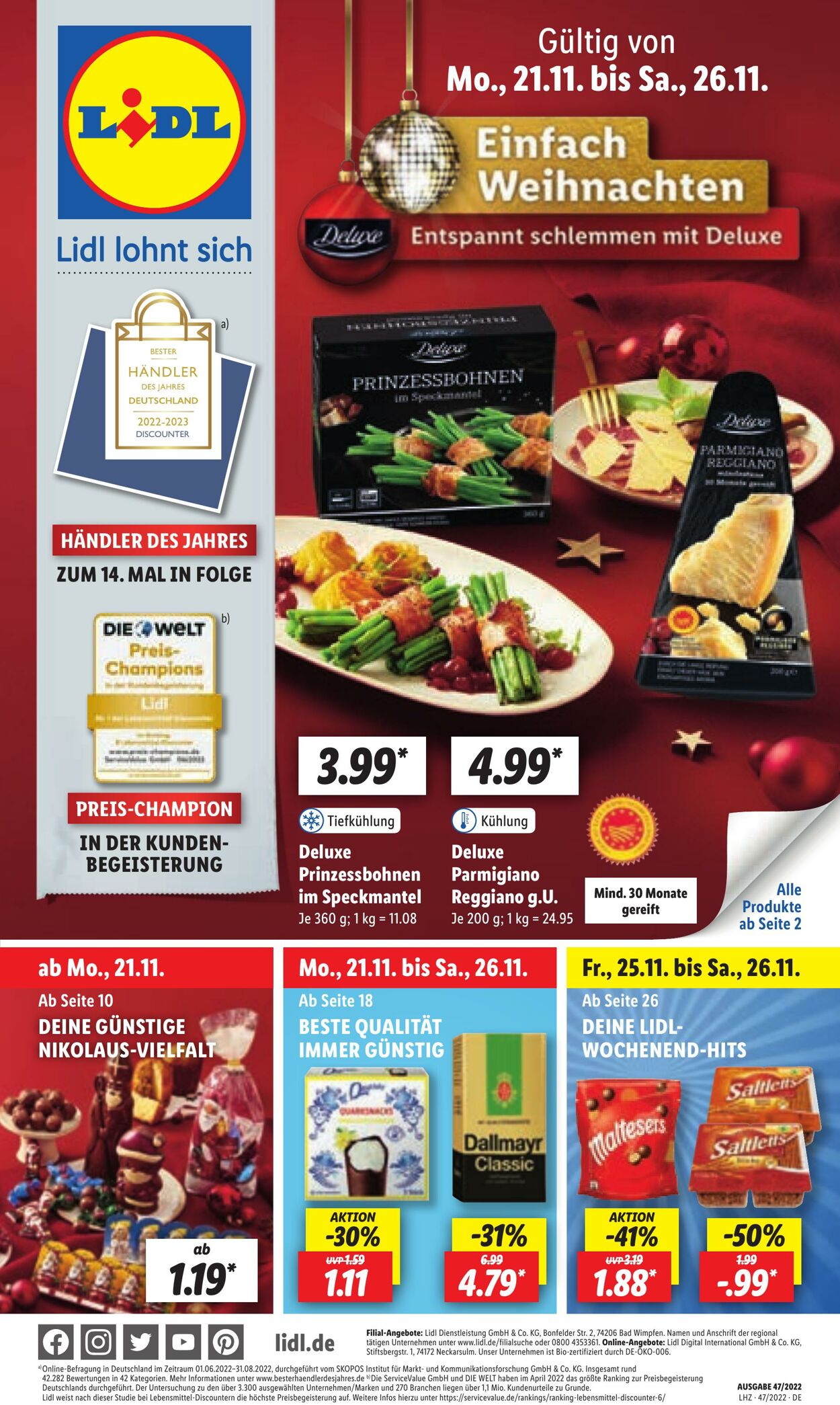 Prospekt Lidl 21.11.2022 - 26.11.2022