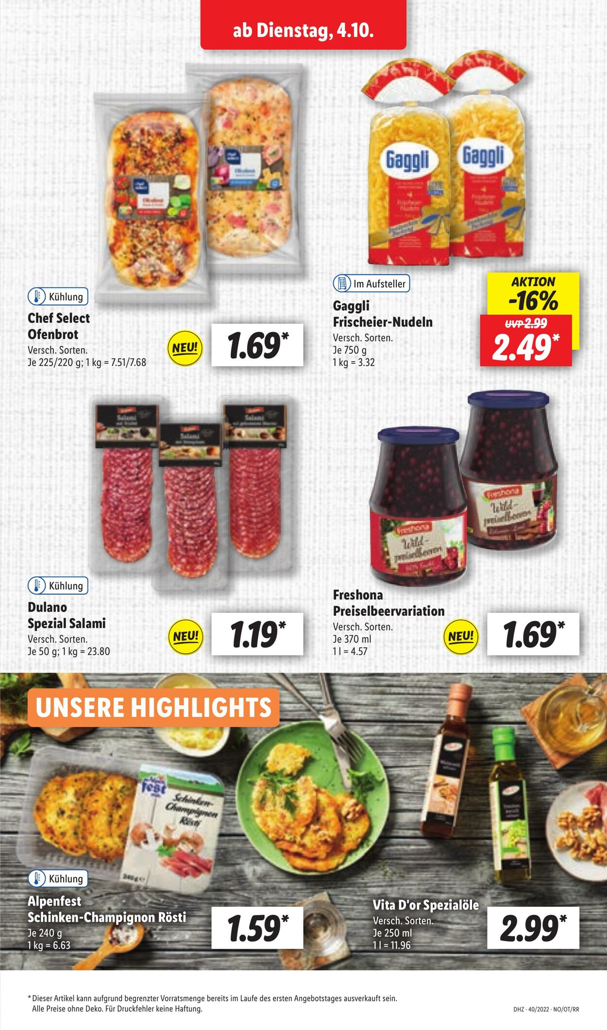 Prospekt Lidl 04.10.2022 - 08.10.2022