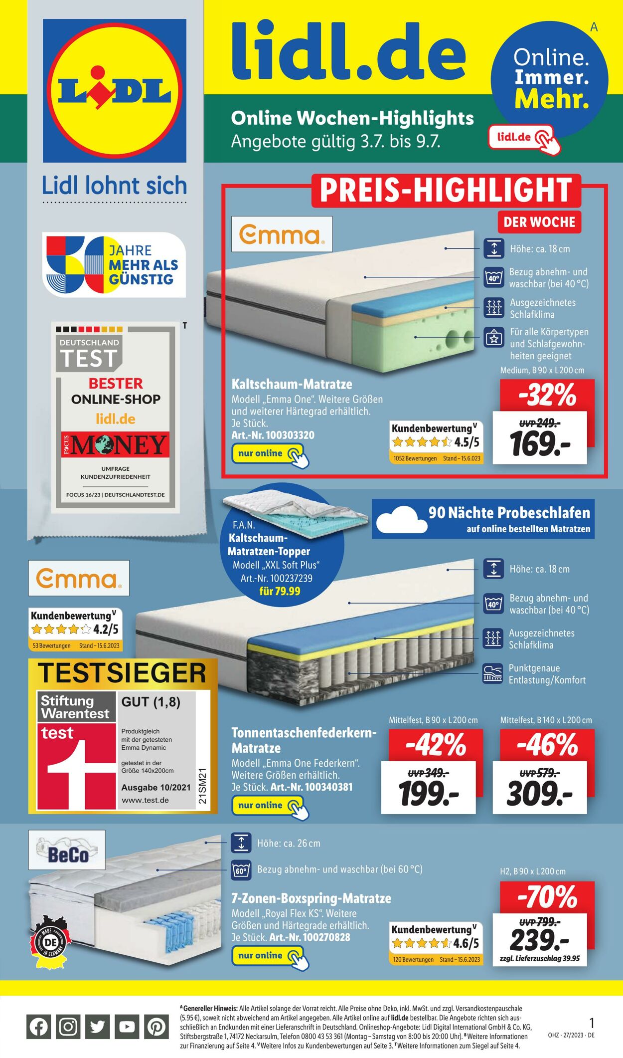 Prospekt Lidl 03.07.2023 - 09.07.2023