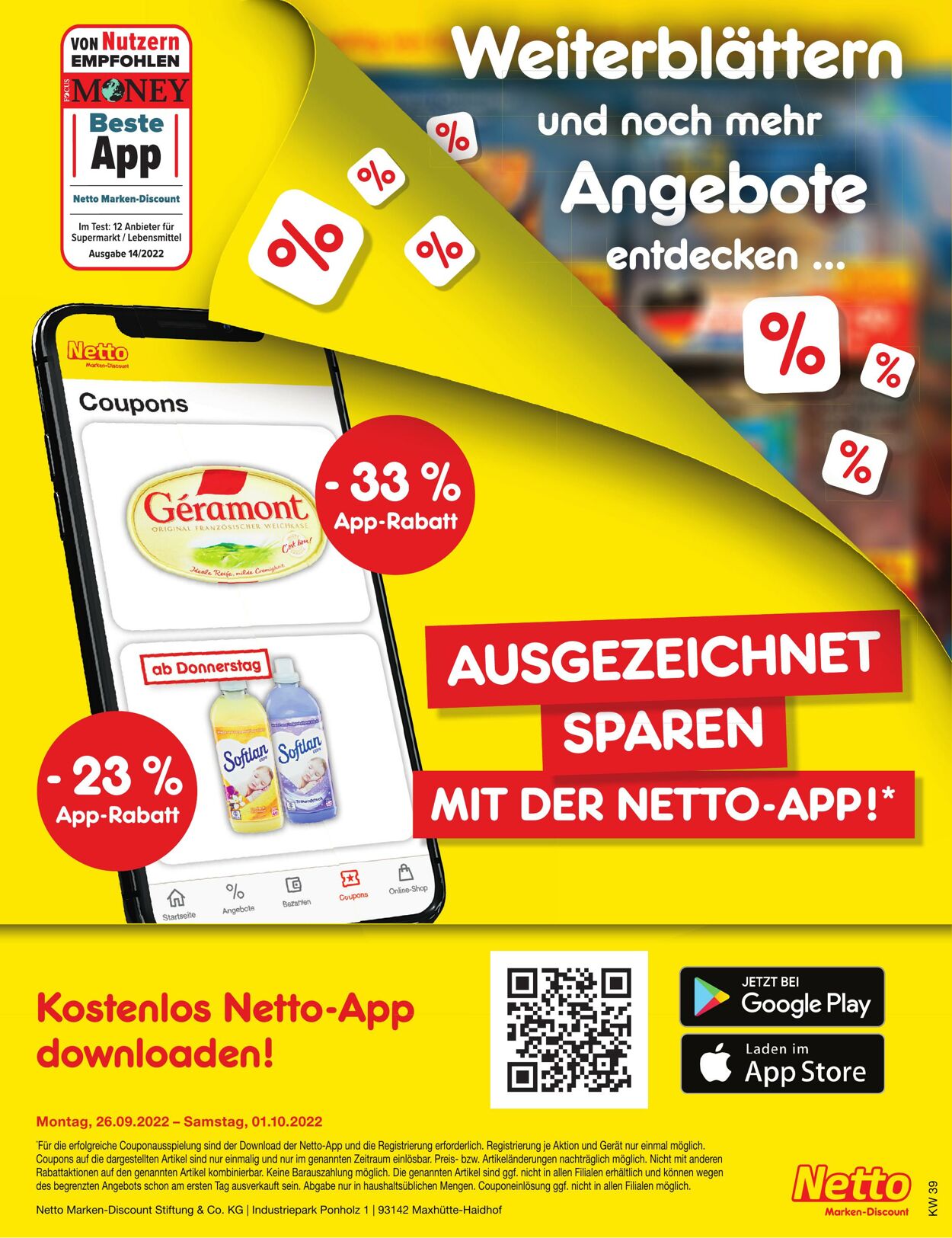 Prospekt Netto-Marken-Discount 26.09.2022 - 01.10.2022