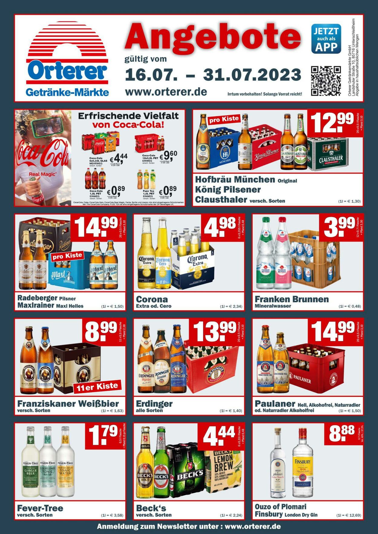 Prospekt Orterer Getränkemärkte - Orterer Getränkemärkte 16 Jul, 2023 - 31 Jul, 2023
