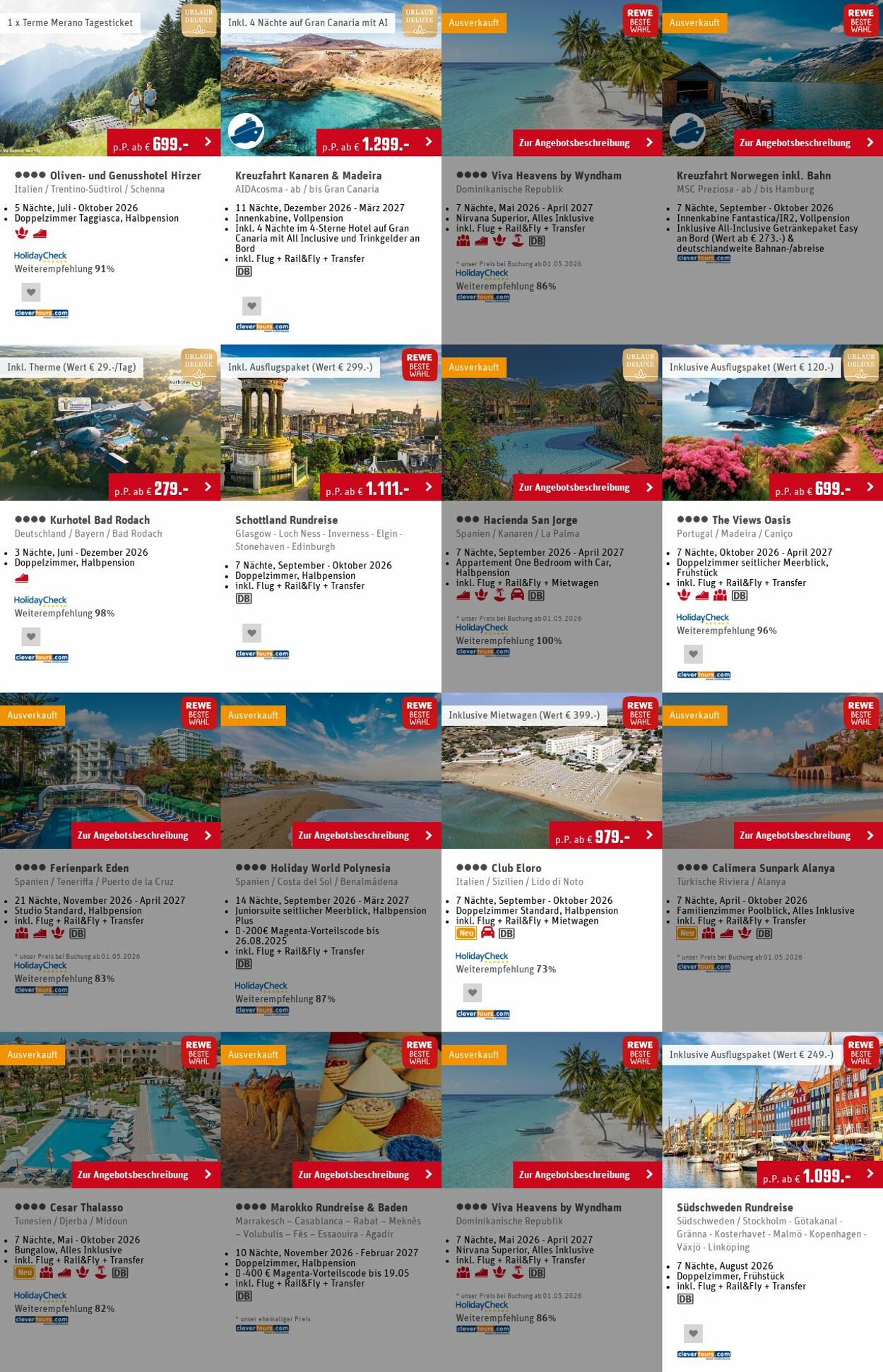 Prospekt Rewe - Angebote Prospekt April 2026 | REWE Reisen 8 Jun, 2026 - 17 Jun, 2026