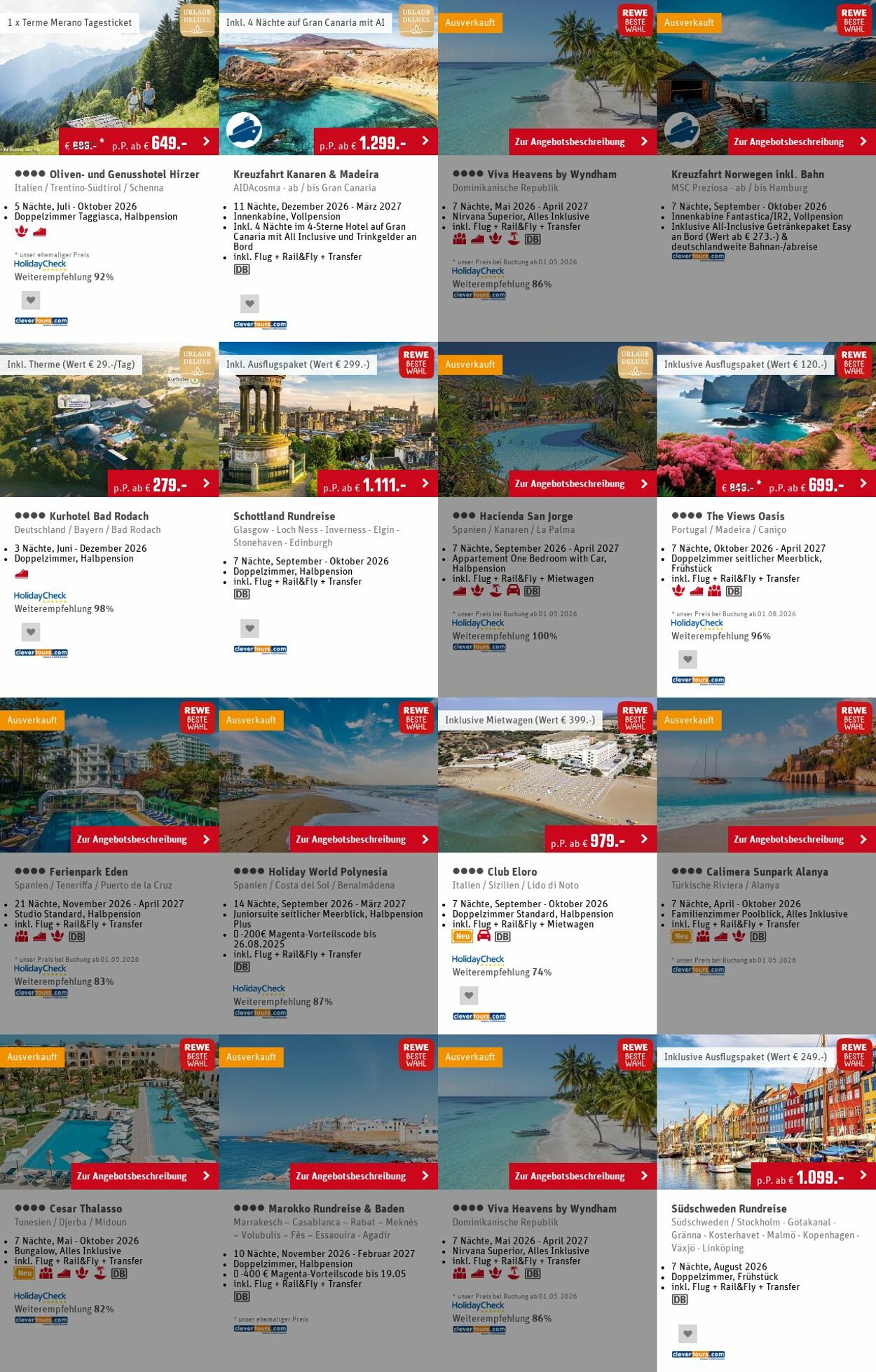 Prospekt Rewe - Angebote Prospekt April 2026 | REWE Reisen 15 Jun, 2026 - 24 Jun, 2026