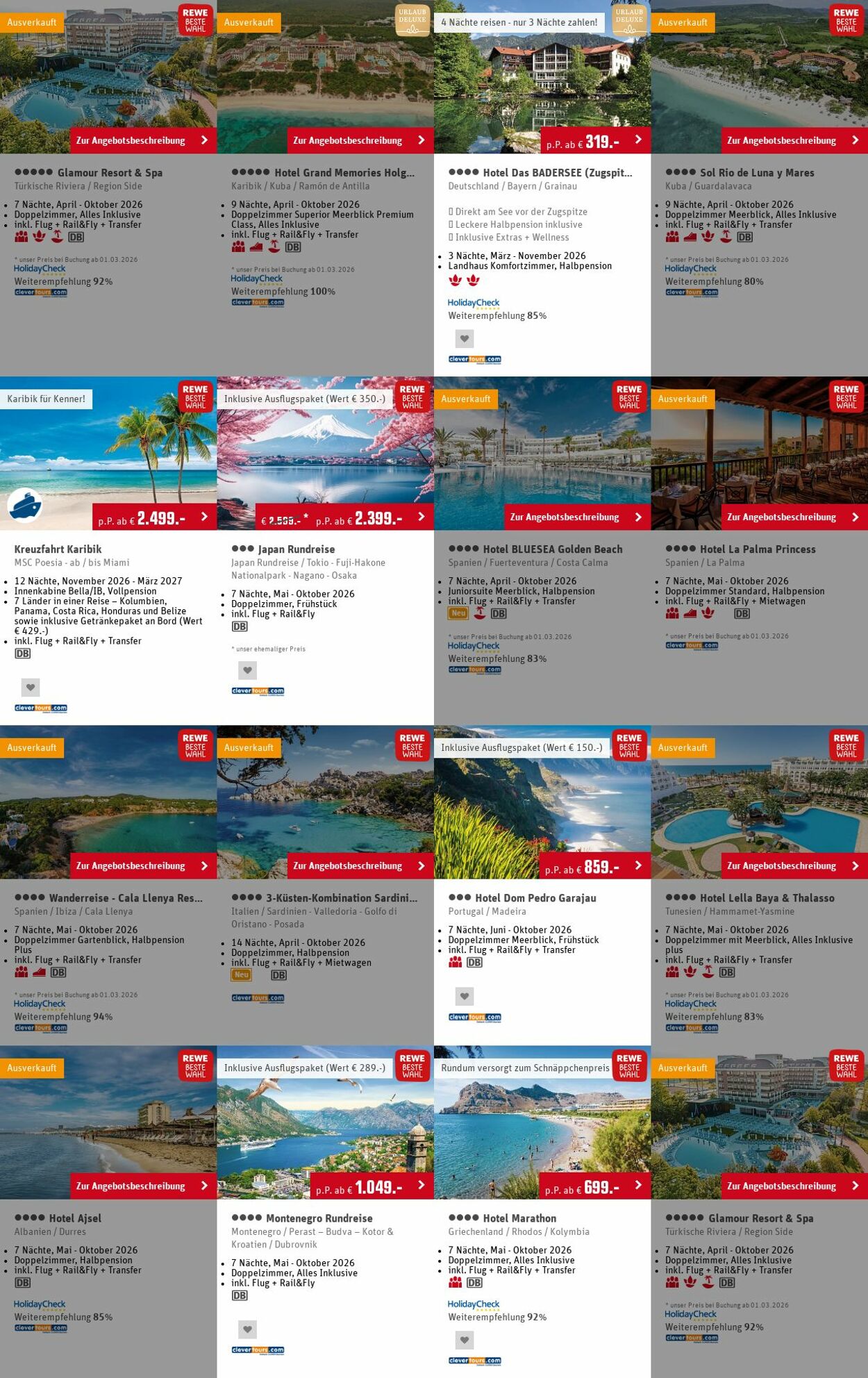 Prospekt Rewe - Angebote Prospekt Februar 2026 | REWE Reisen 16 Mär, 2026 - 25 Mär, 2026