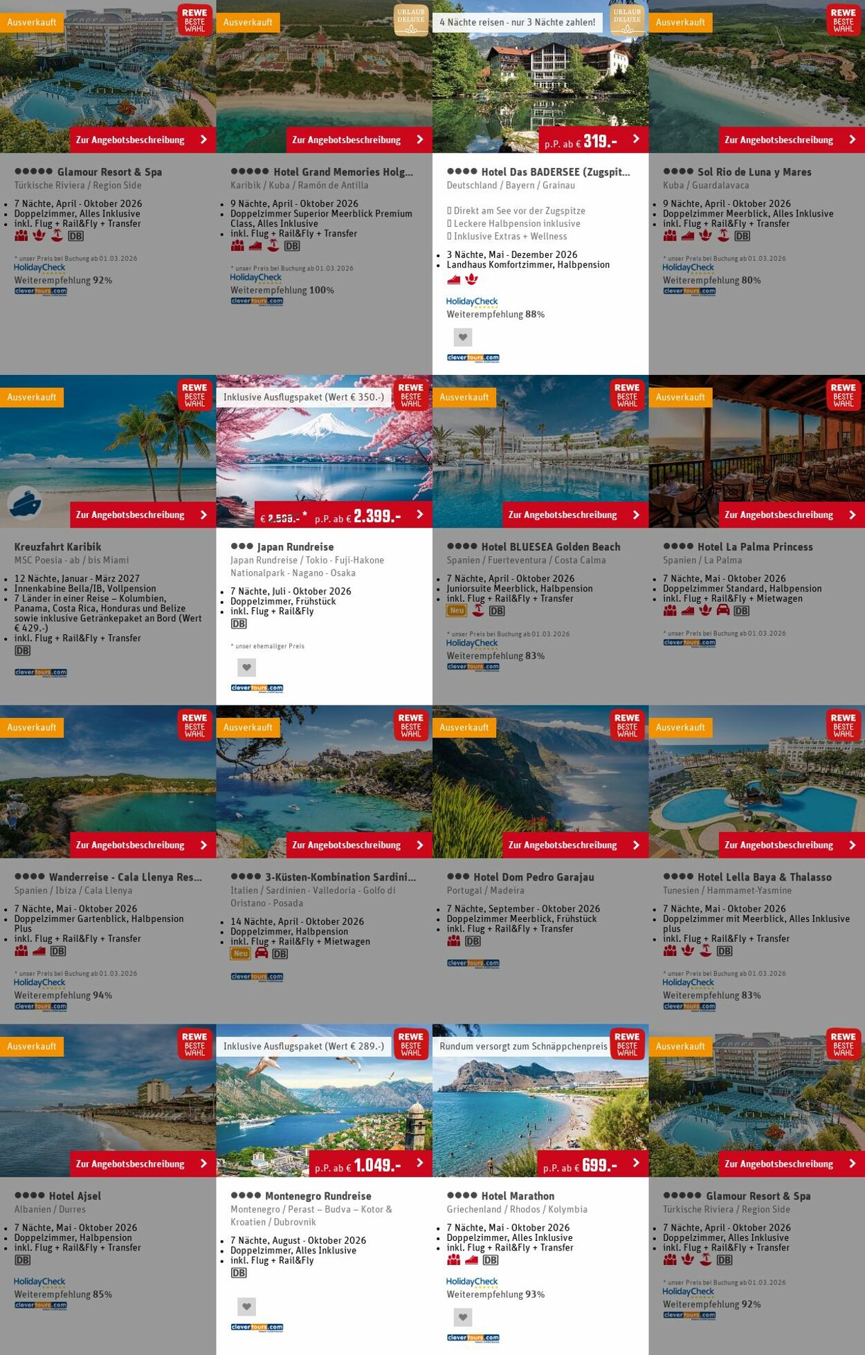 Prospekt Rewe - Angebote Prospekt Februar 2026 | REWE Reisen 18 Mai, 2026 - 27 Mai, 2026